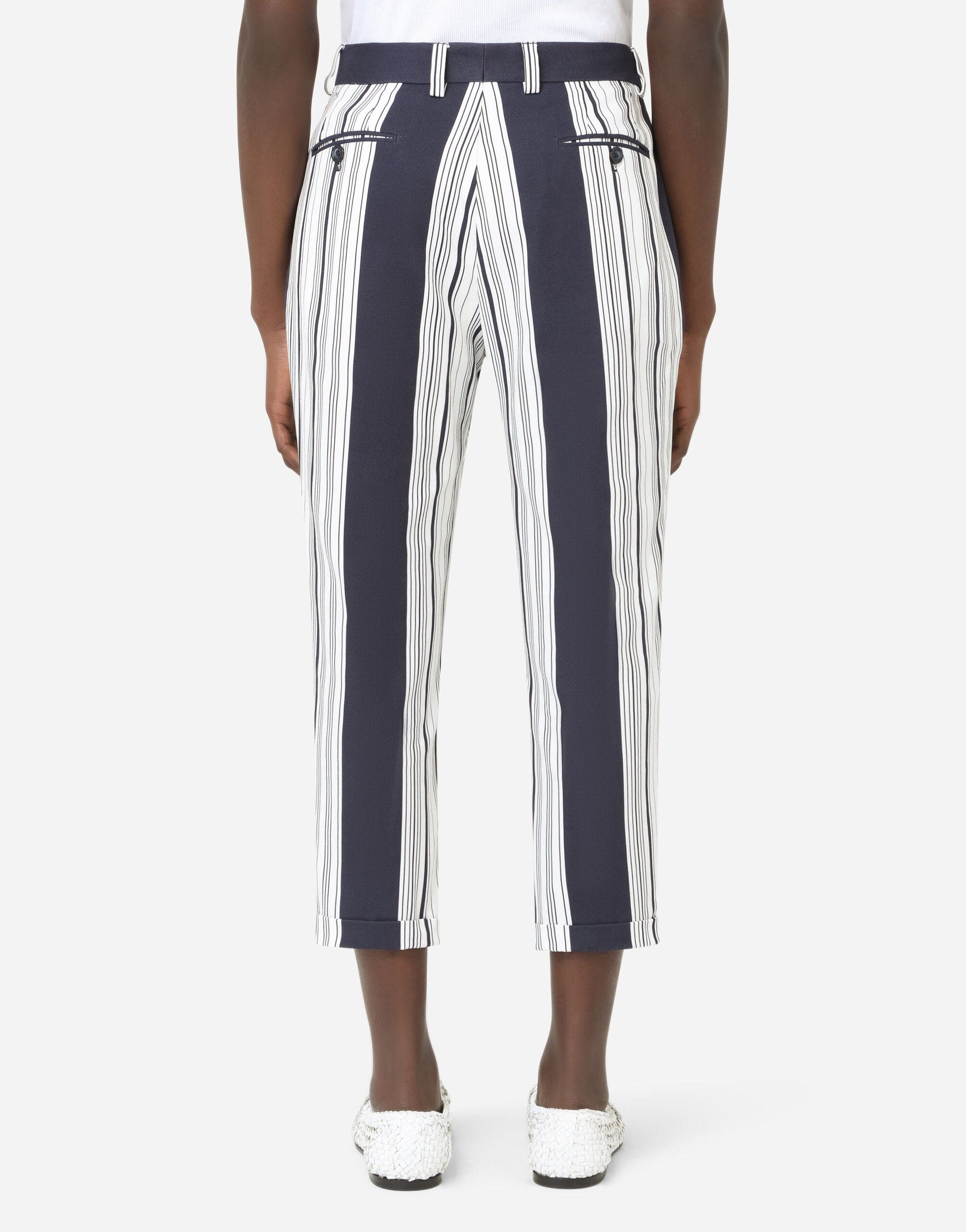 Dolce & Gabbana Striped-Print Cotton Pants