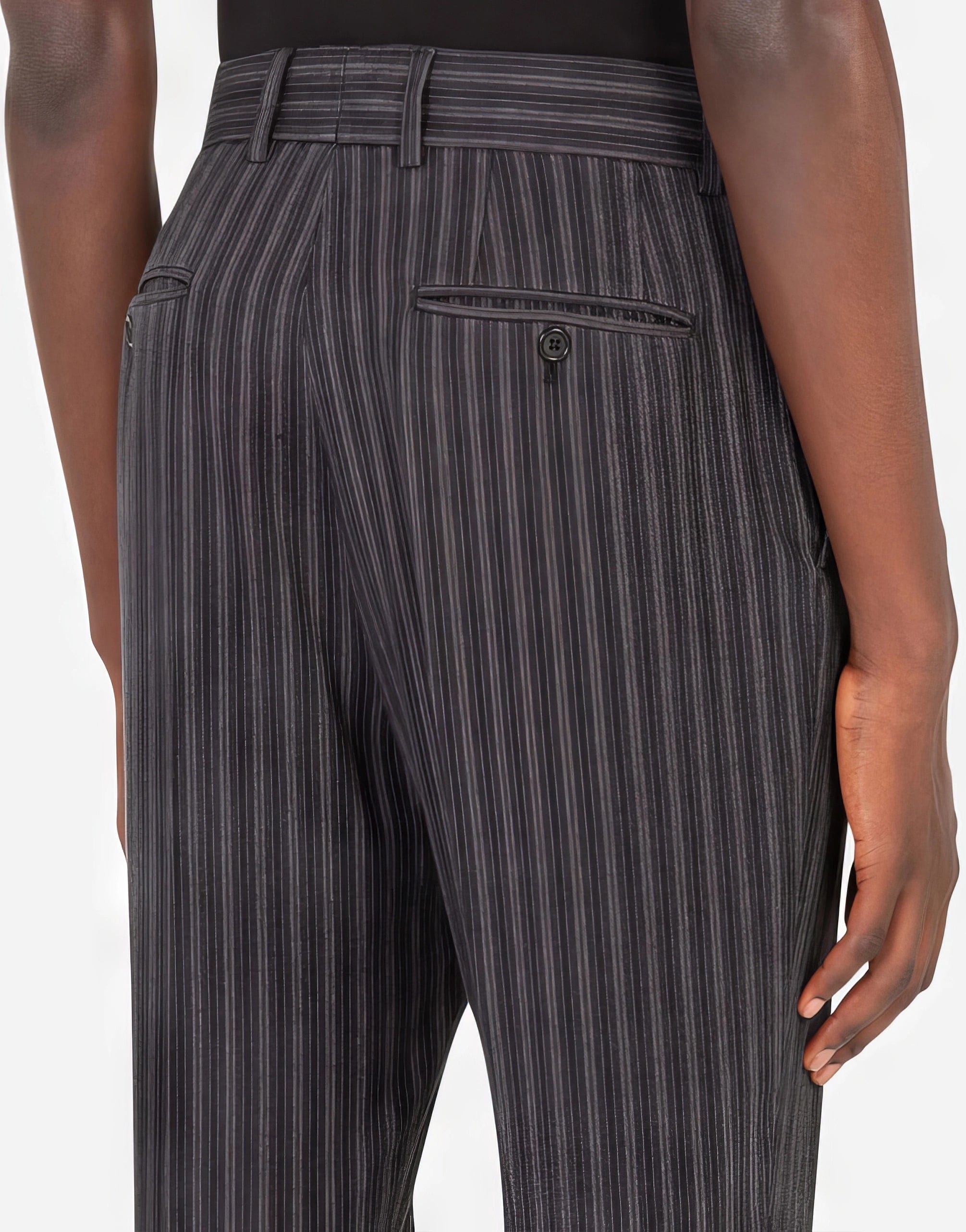 Dolce & Gabbana Striped Wool And Cotton Pants
