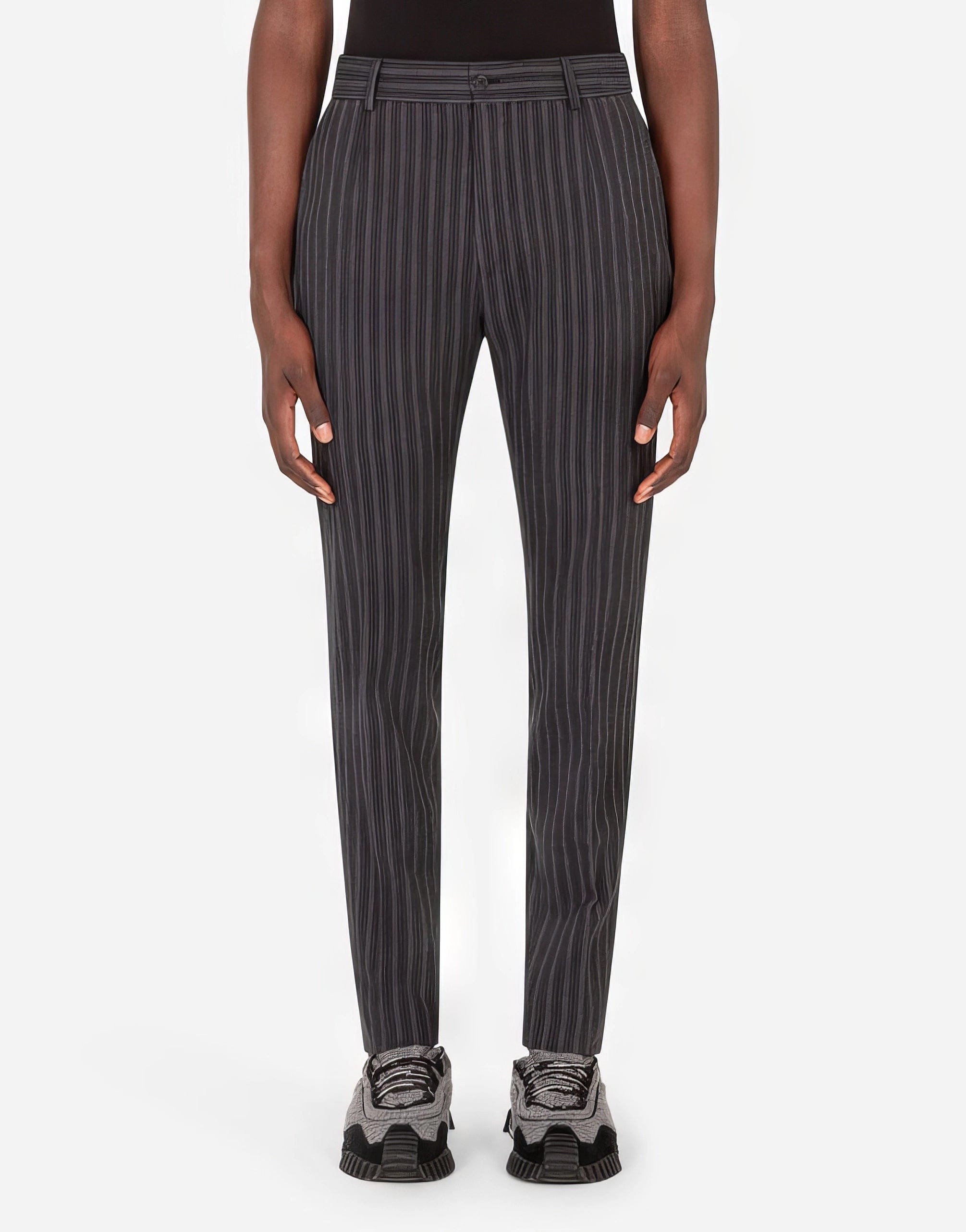 Dolce Gabbana Striped Wool And Cotton Pants Sendegaro