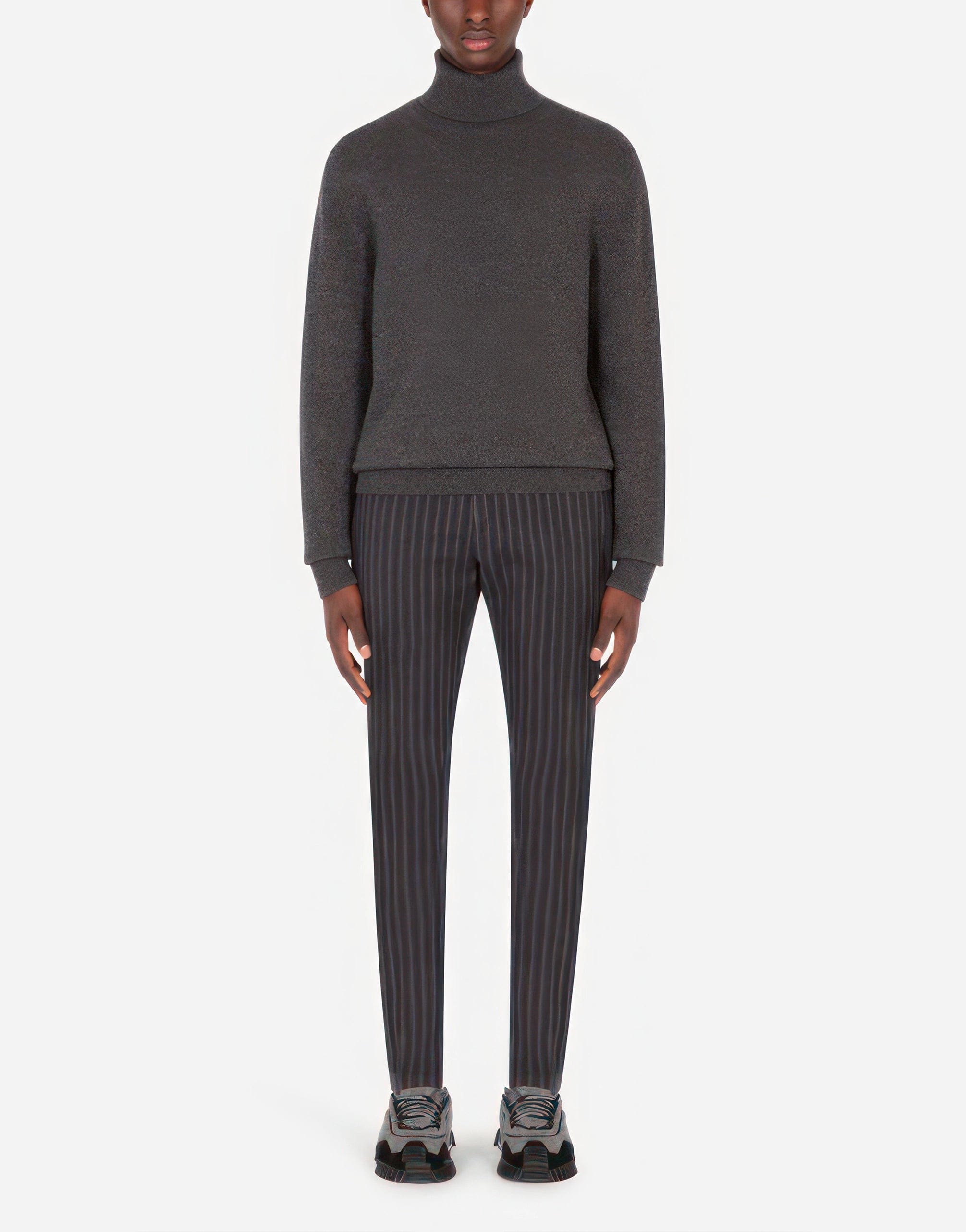 Dolce & Gabbana Striped Wool And Cotton Pants