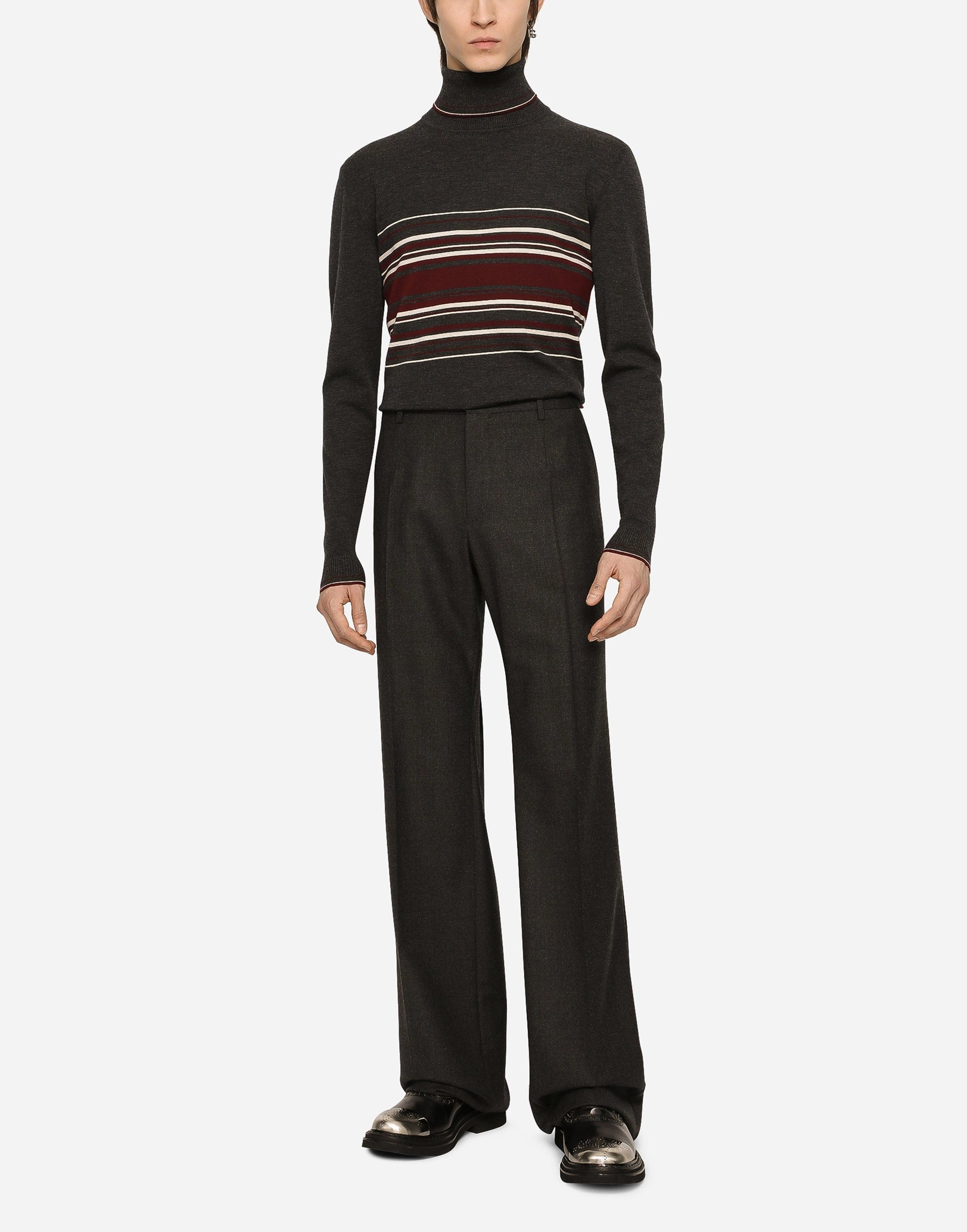 Dolce & Gabbana Striped Wool Turtleneck