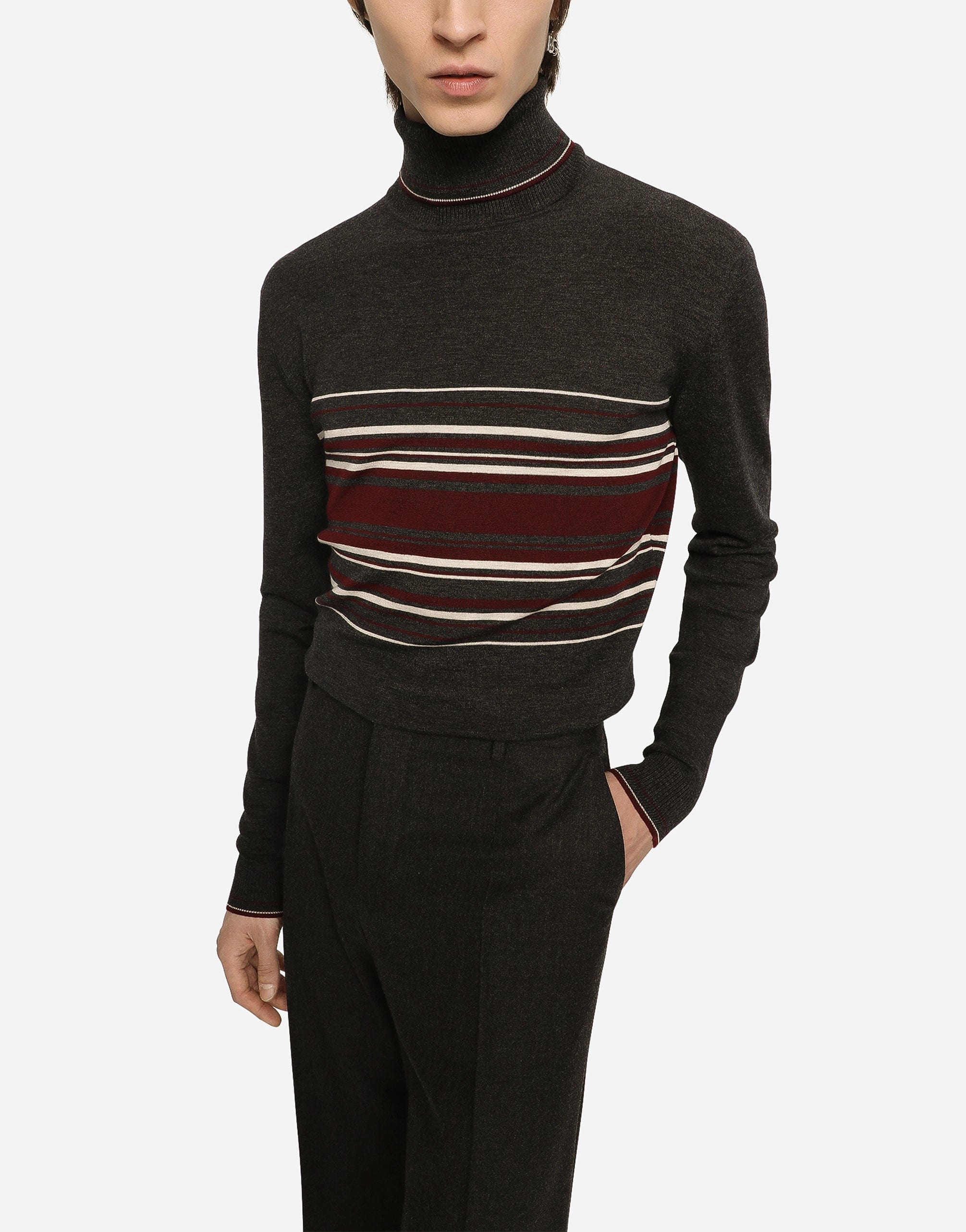 Dolce & Gabbana Striped Wool Turtleneck