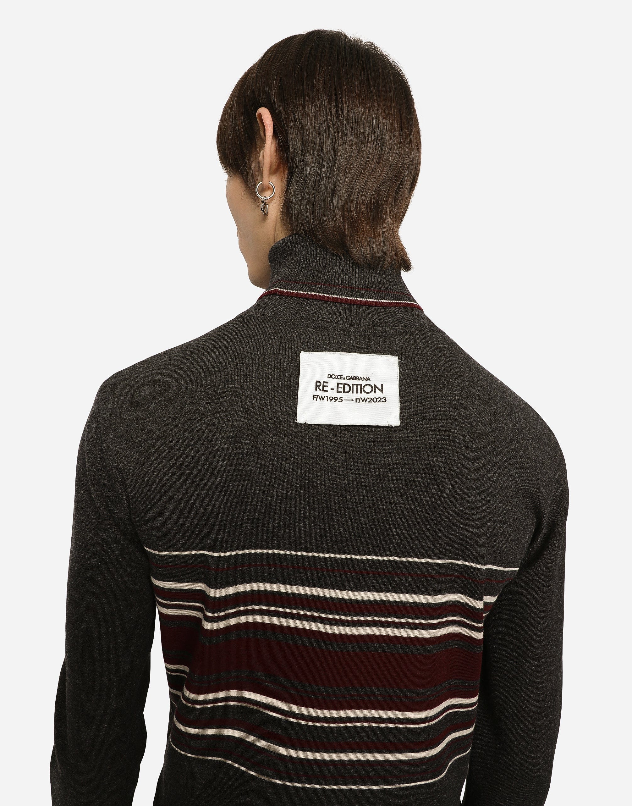 Dolce & Gabbana Striped Wool Turtleneck