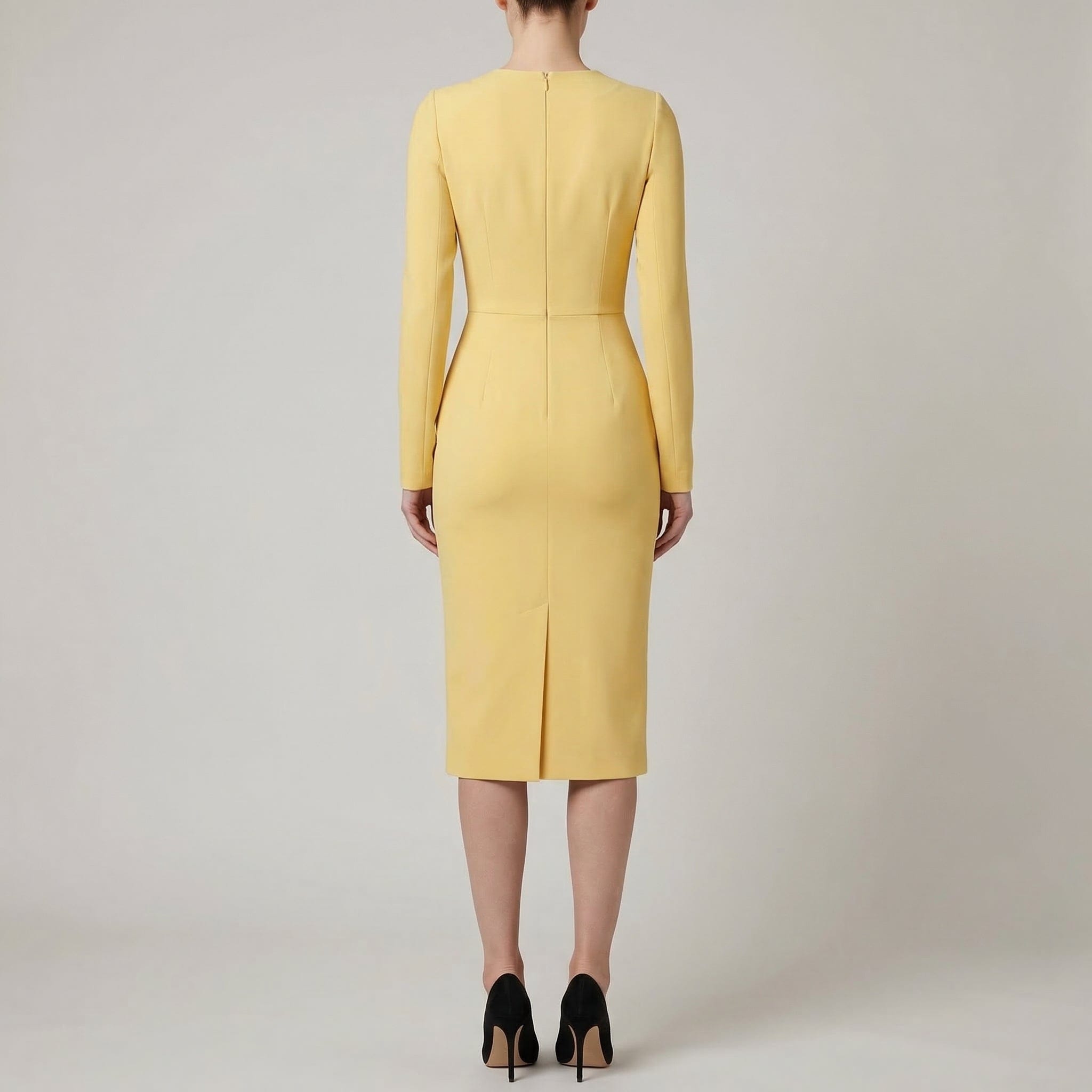 Dolce & Gabbana Structured Long-Sleeve Midi Dress