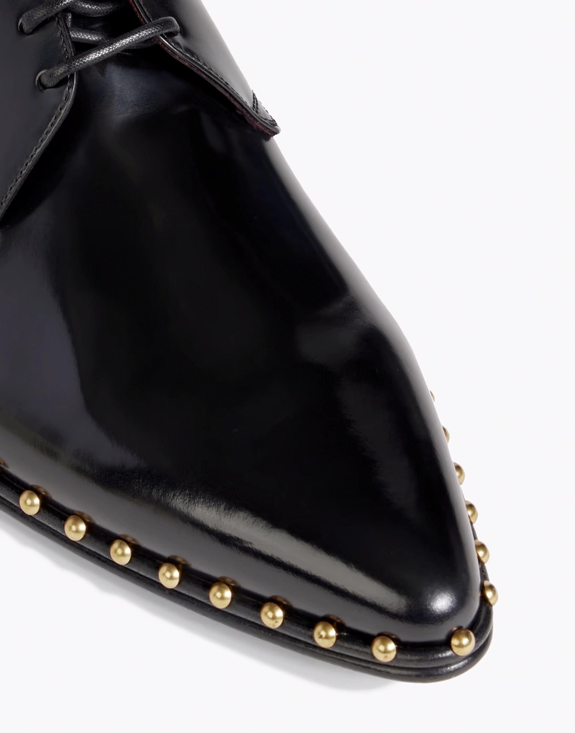 Dolce & Gabbana Studded Polished-Leather Derby Shoes