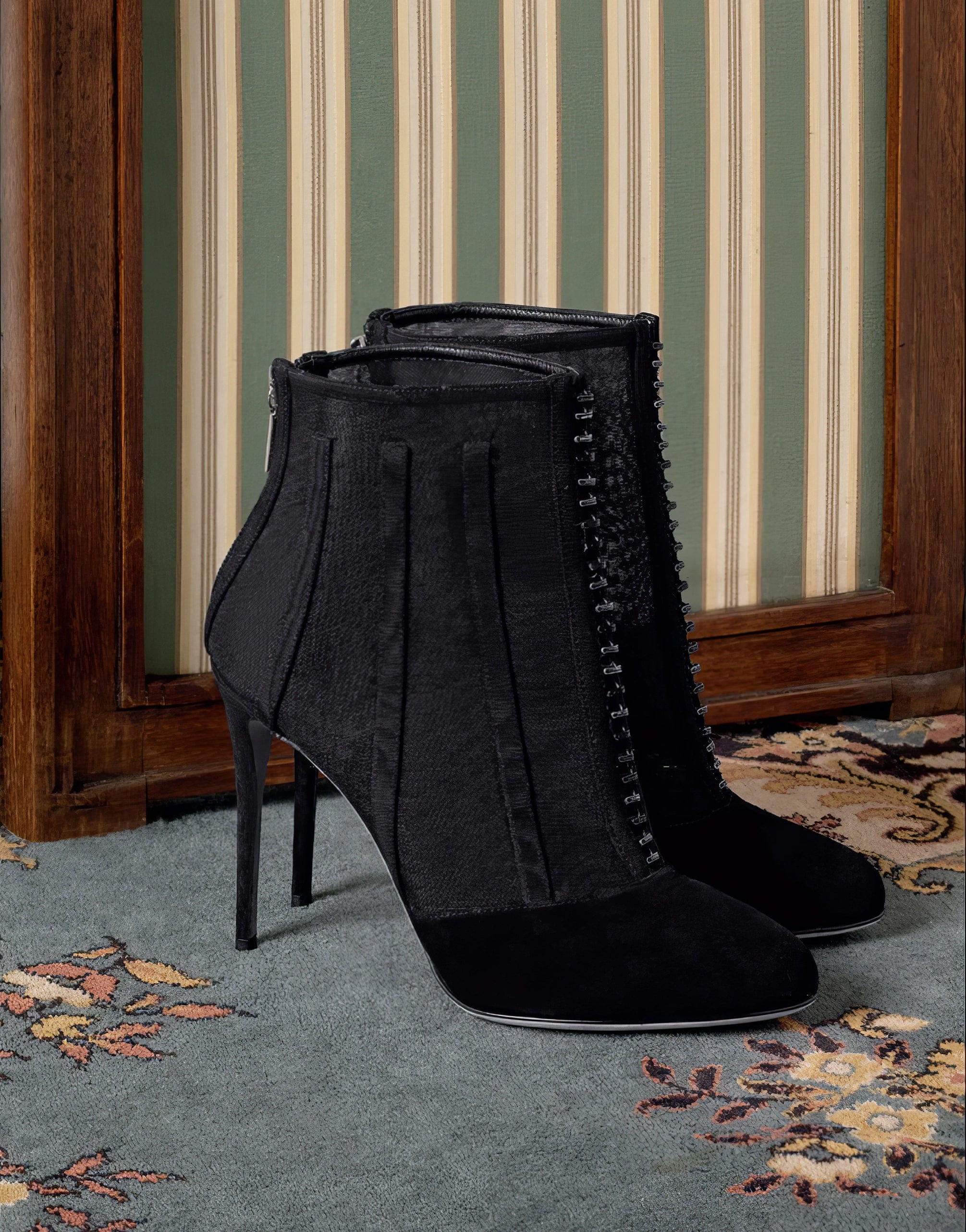 Dolce & Gabbana Suede And Tulle Short Boots