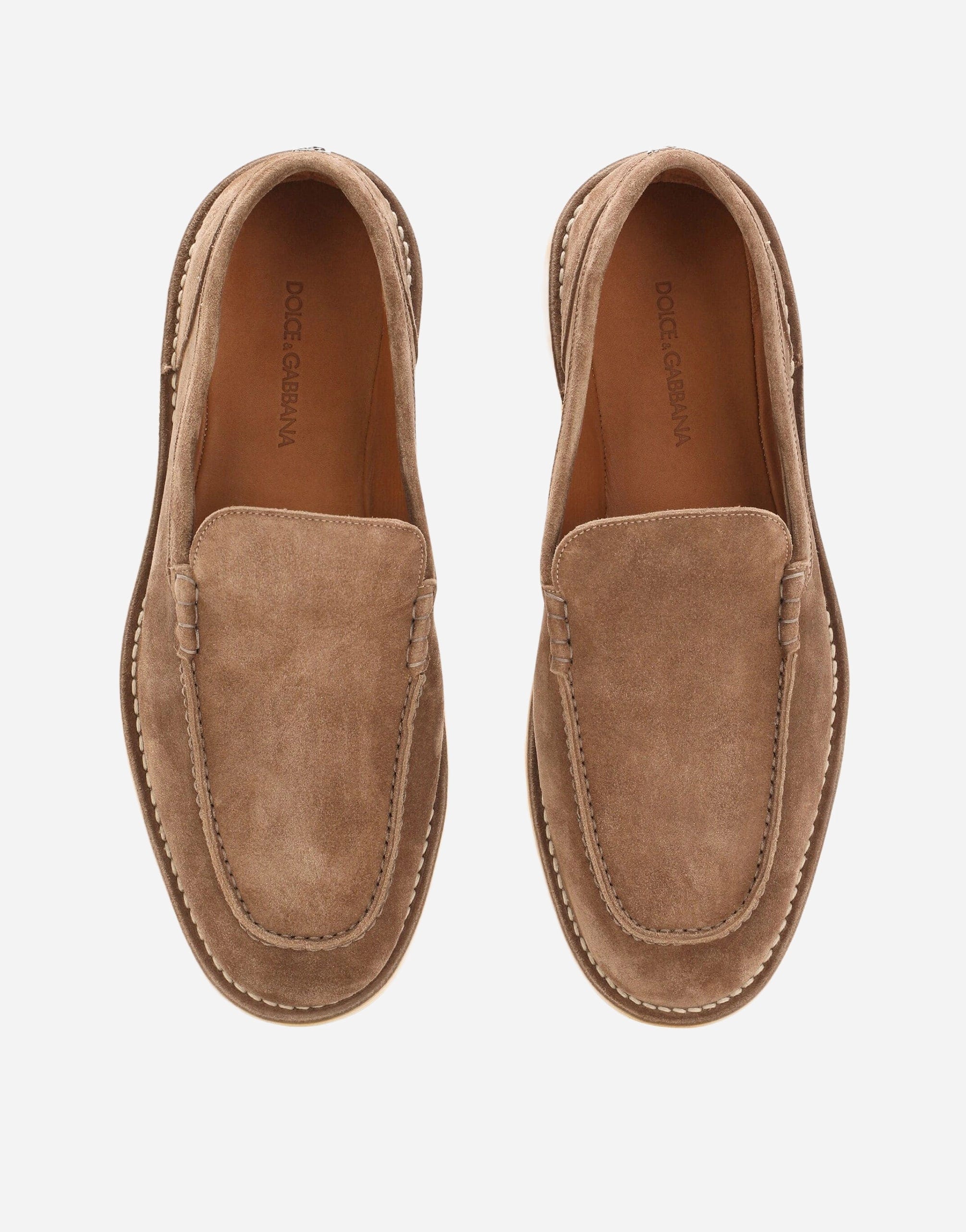 Dolce & Gabbana Suede Loafers In Brown