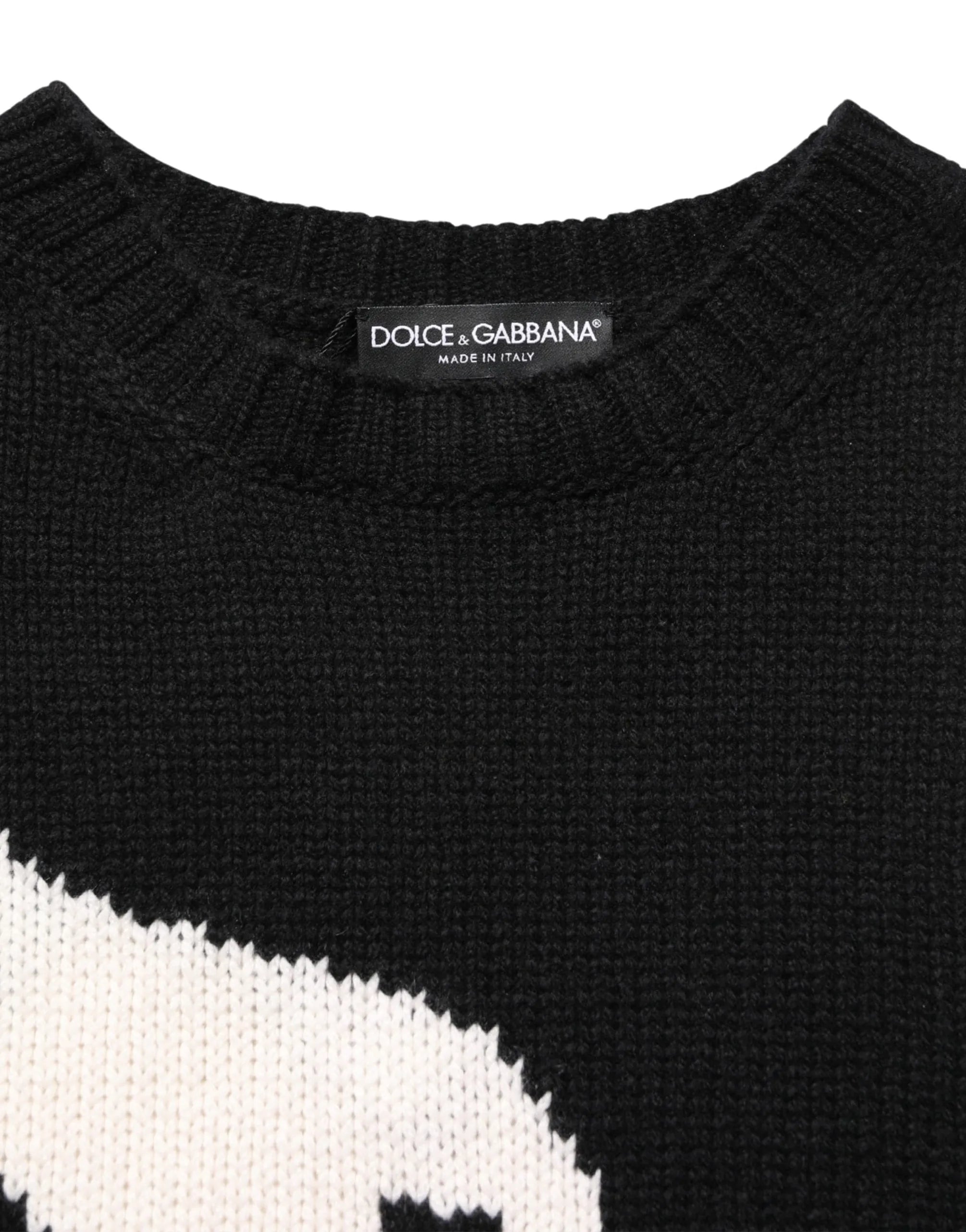 Dolce & Gabbana Swan Intarsia Knit Sweater | Sendegaro