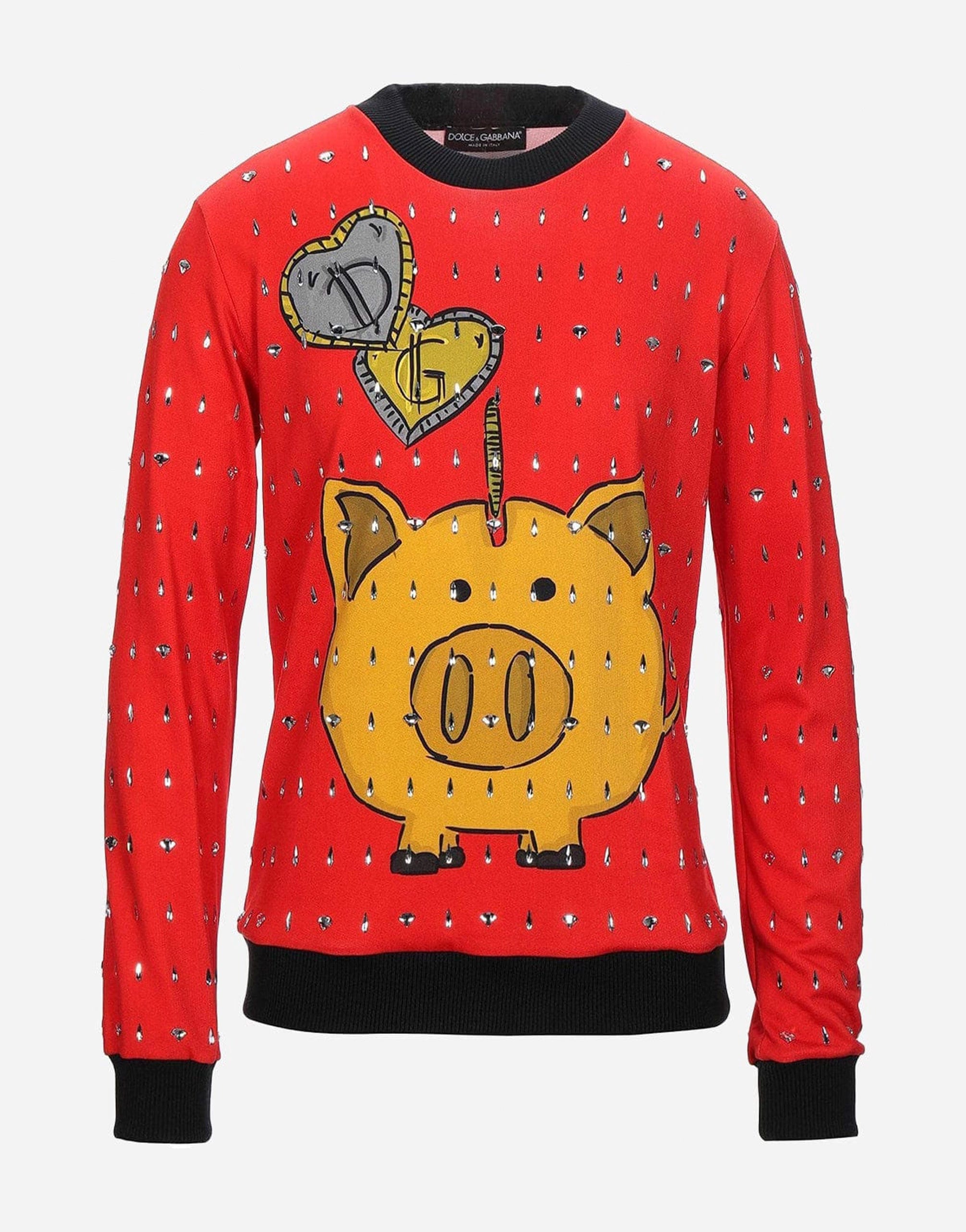 Dolce & Gabbana Swarovski Pig Embellished Sweater | Sendegaro MC Dolce & Gabbana Swarovski Pig Embellished Sweater | Sendegaro MC