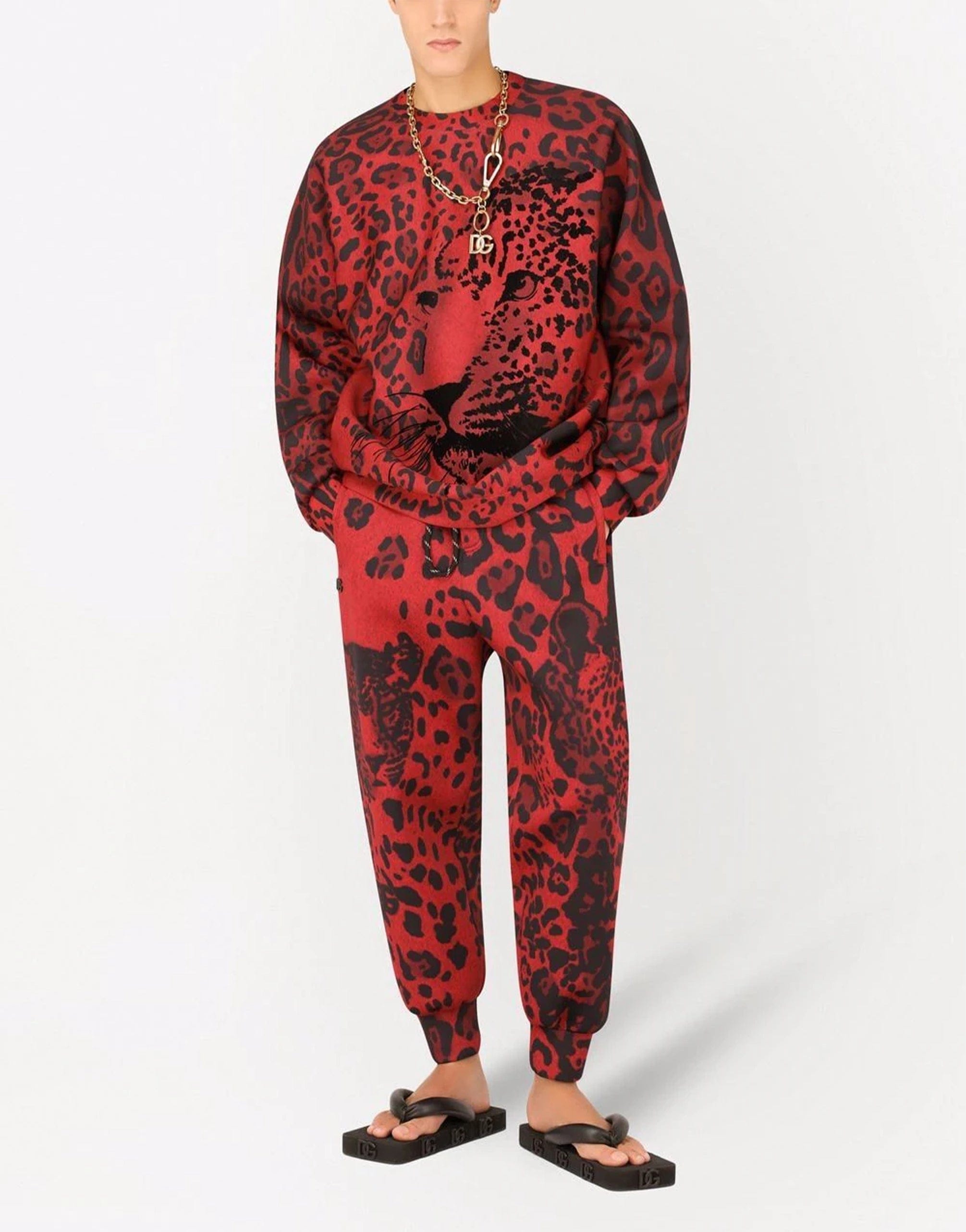 Dolce & Gabbana Sweatshirt With Leopard-Print