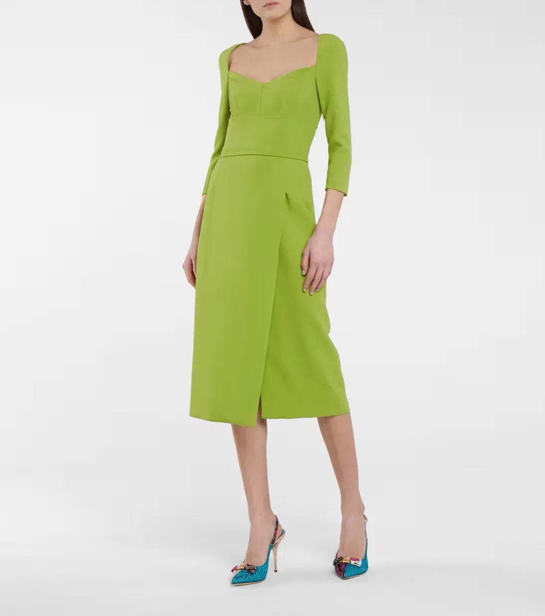 Dolce & Gabbana Sweetheart-Neckline Fitted Midi Dress