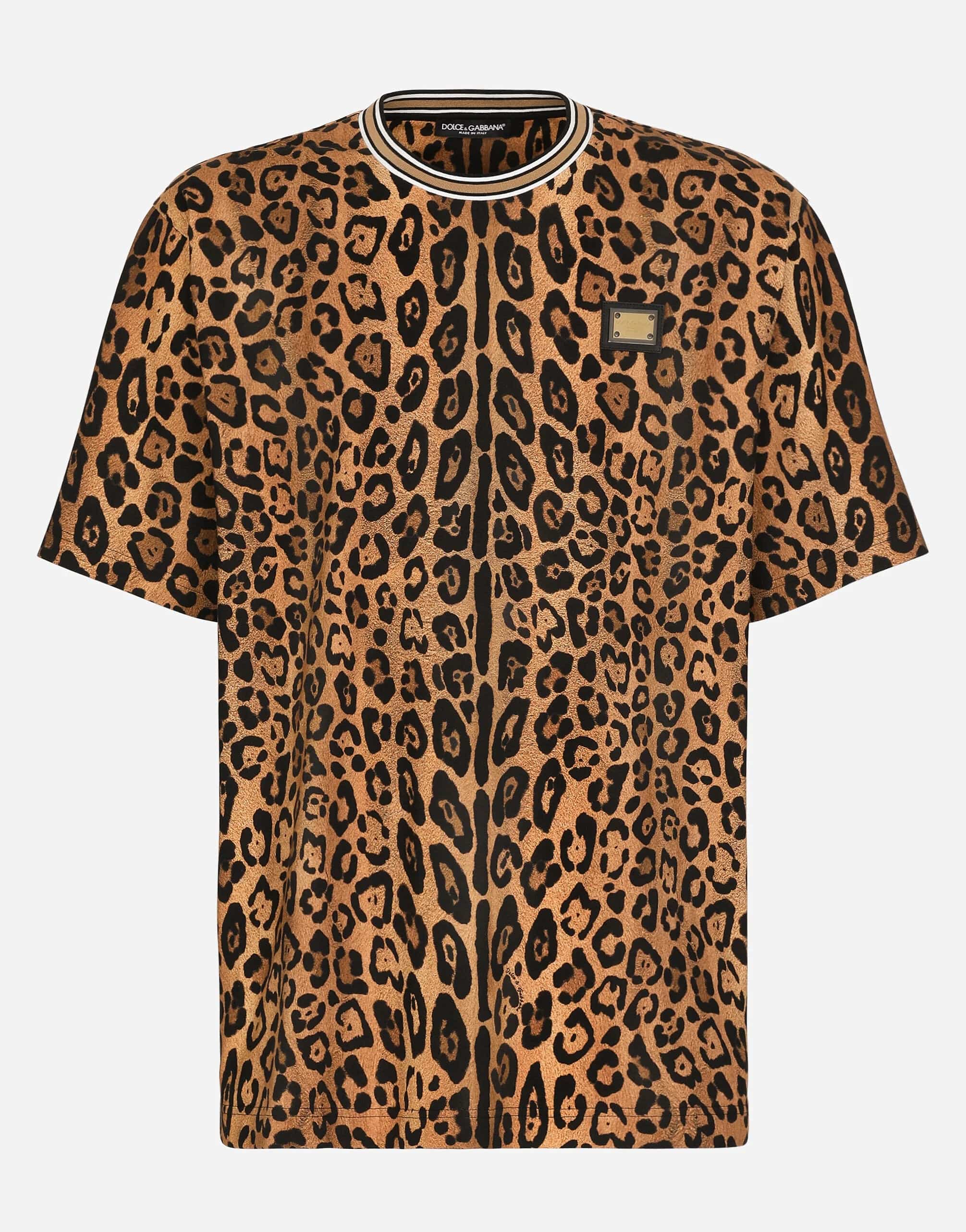 Dolce & Gabbana T-Shirt With Leopard-Print Crespo