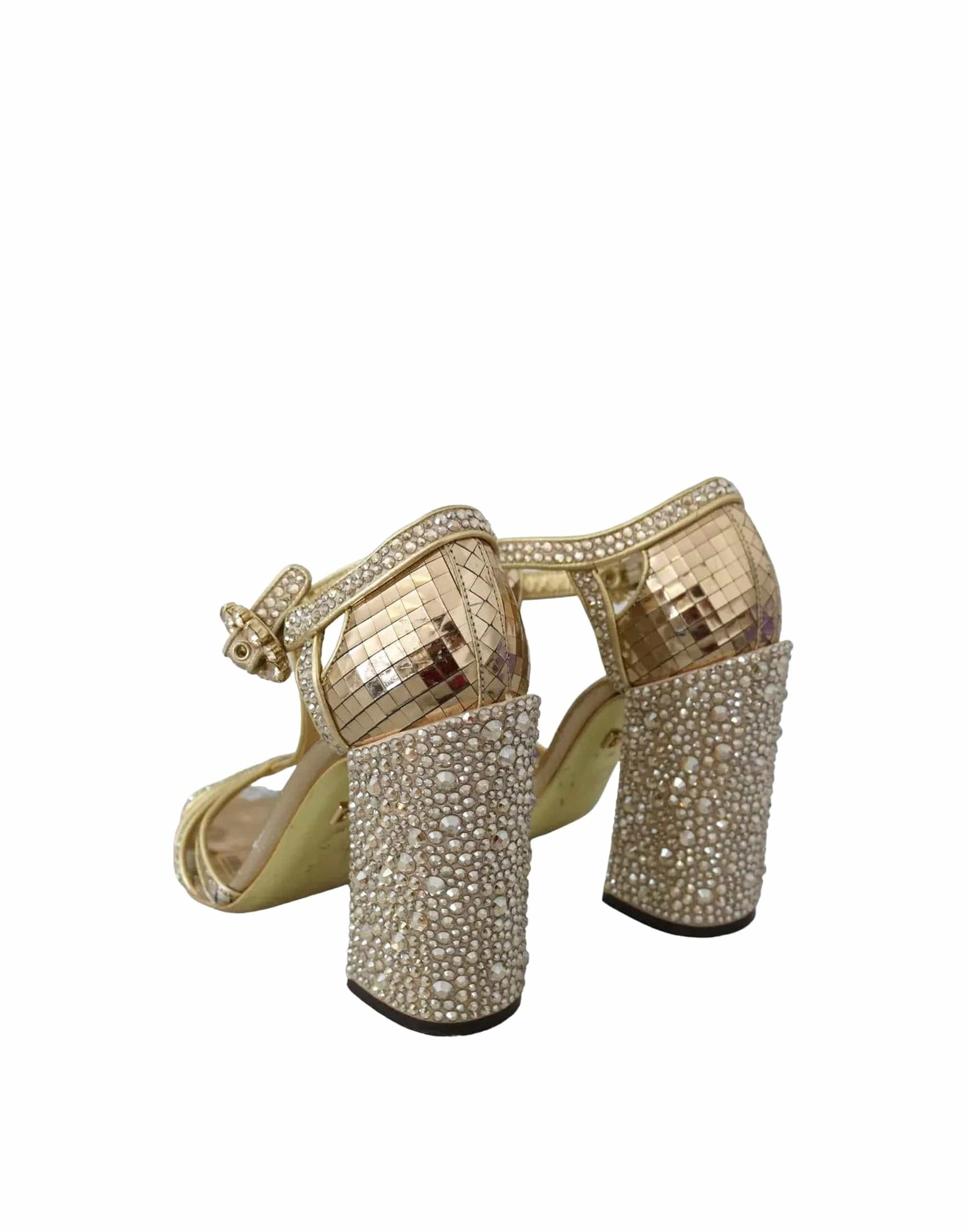 Dolce & Gabbana T-Strap Rhinestone Embellished Sandals