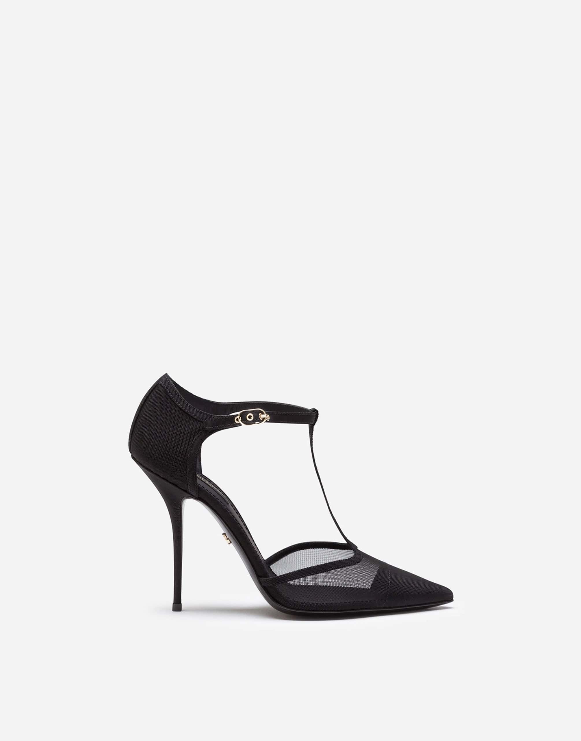 Dolce & Gabbana T-Strap Sandals In Mesh