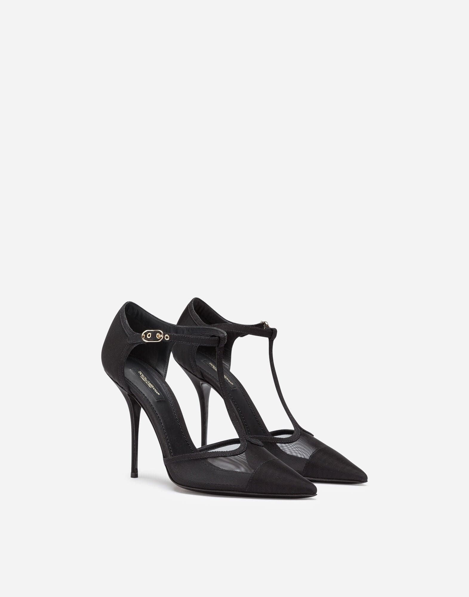 Dolce & Gabbana T-Strap Sandals In Mesh