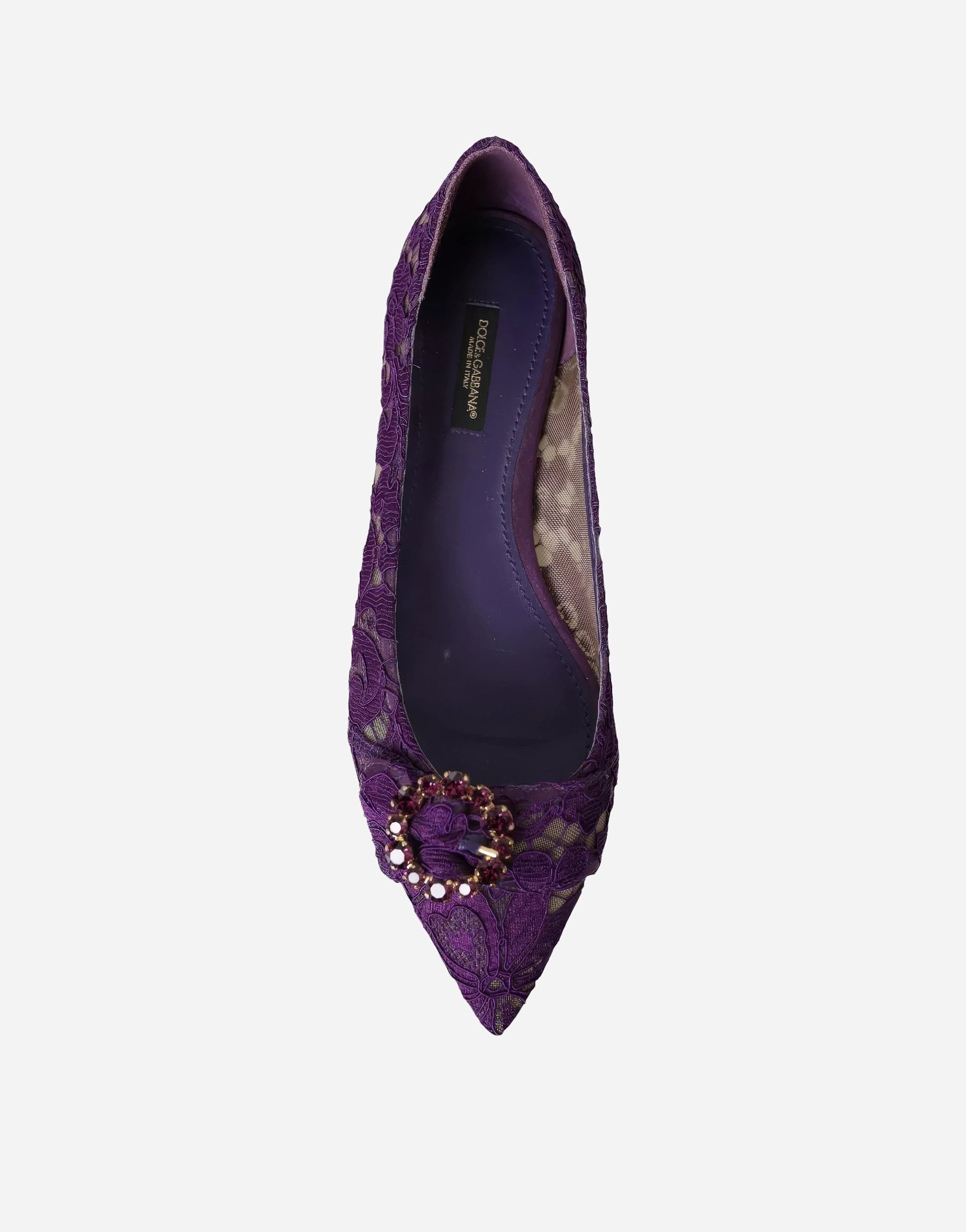 Dolce & Gabbana Taormina Lace Bejewelled Flats