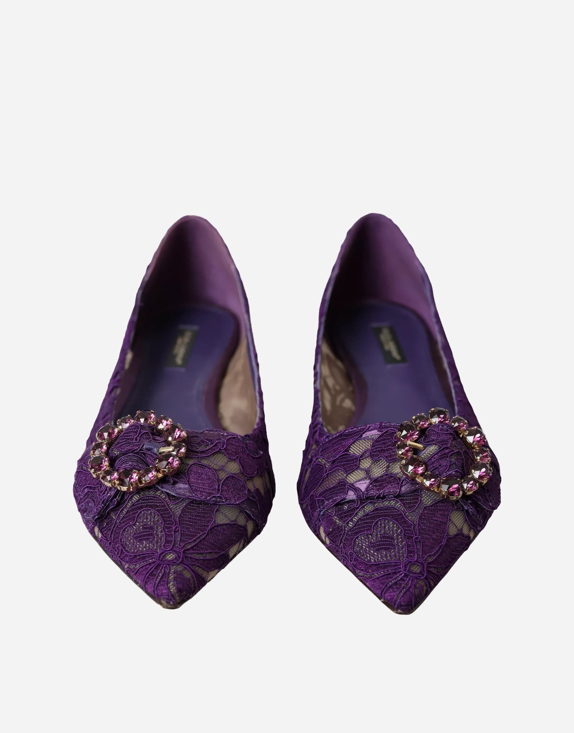 Dolce & Gabbana Taormina Lace Bejewelled Flats