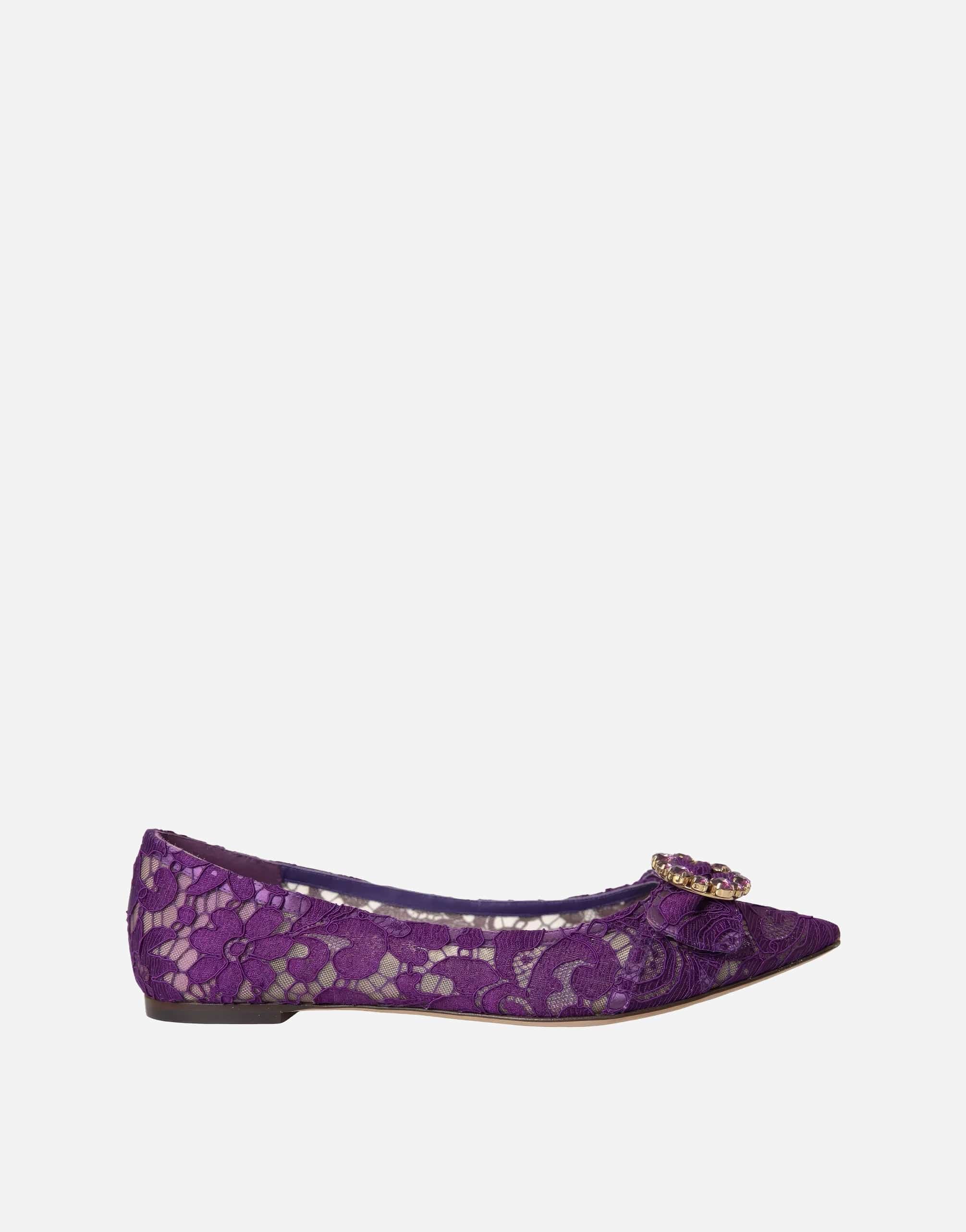 Dolce & Gabbana Taormina Lace Bejewelled Flats