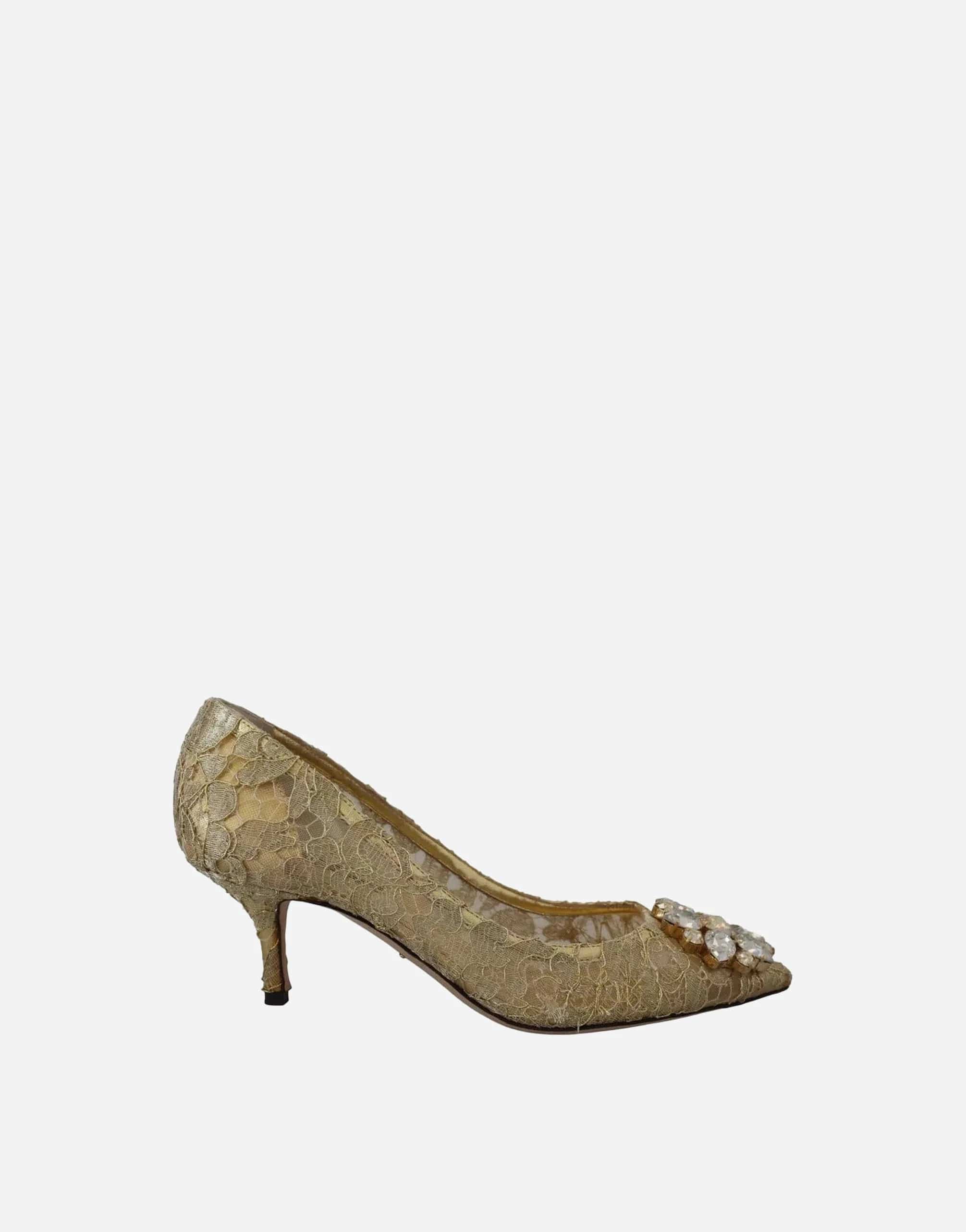 Dolce & Gabbana Taormina Lace Crystal Embellished Pumps