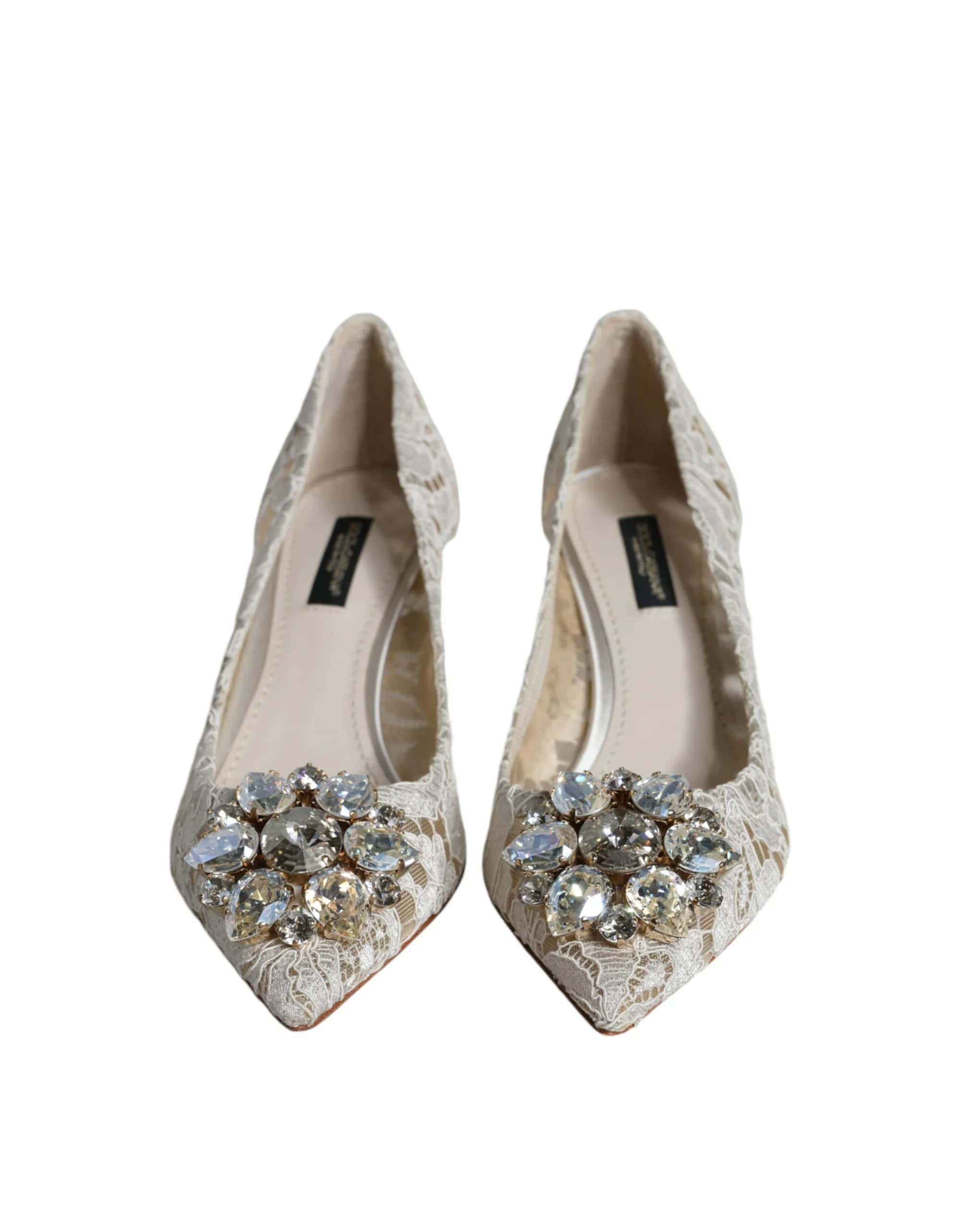 Dolce & Gabbana Taormina Lace Crystal Embellished Pumps