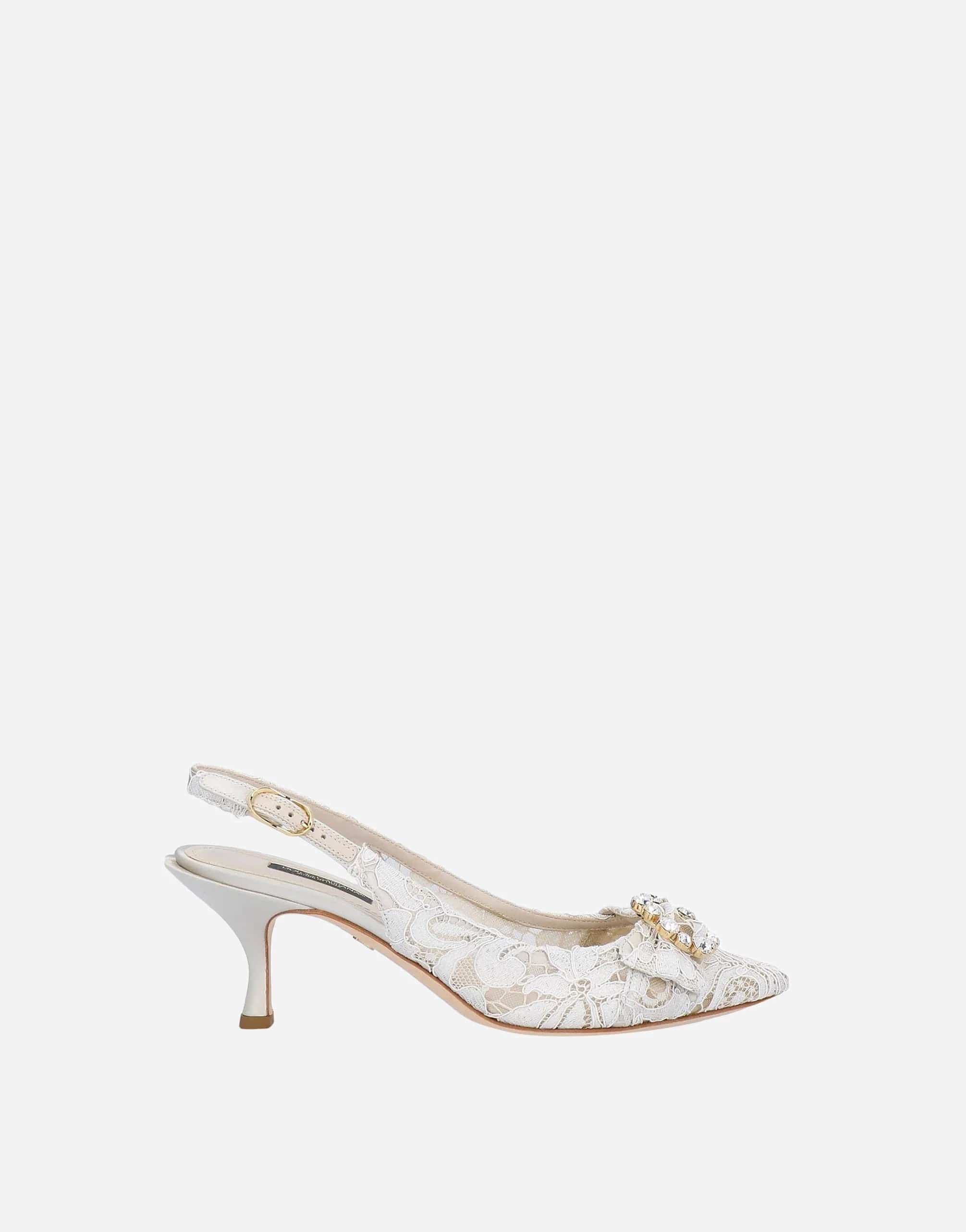 Taormina Lace Crystal Embellished Slingback Sandals