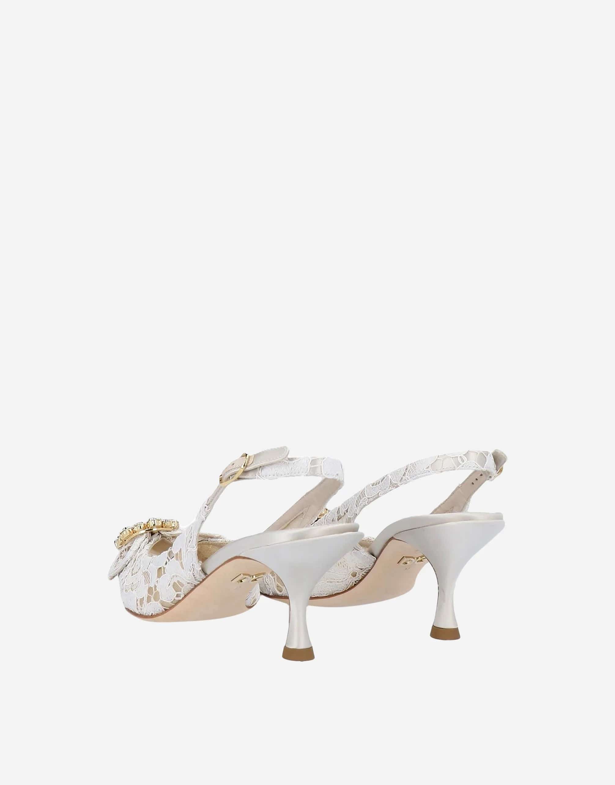 Taormina Lace Crystal Embellished Slingback Sandals