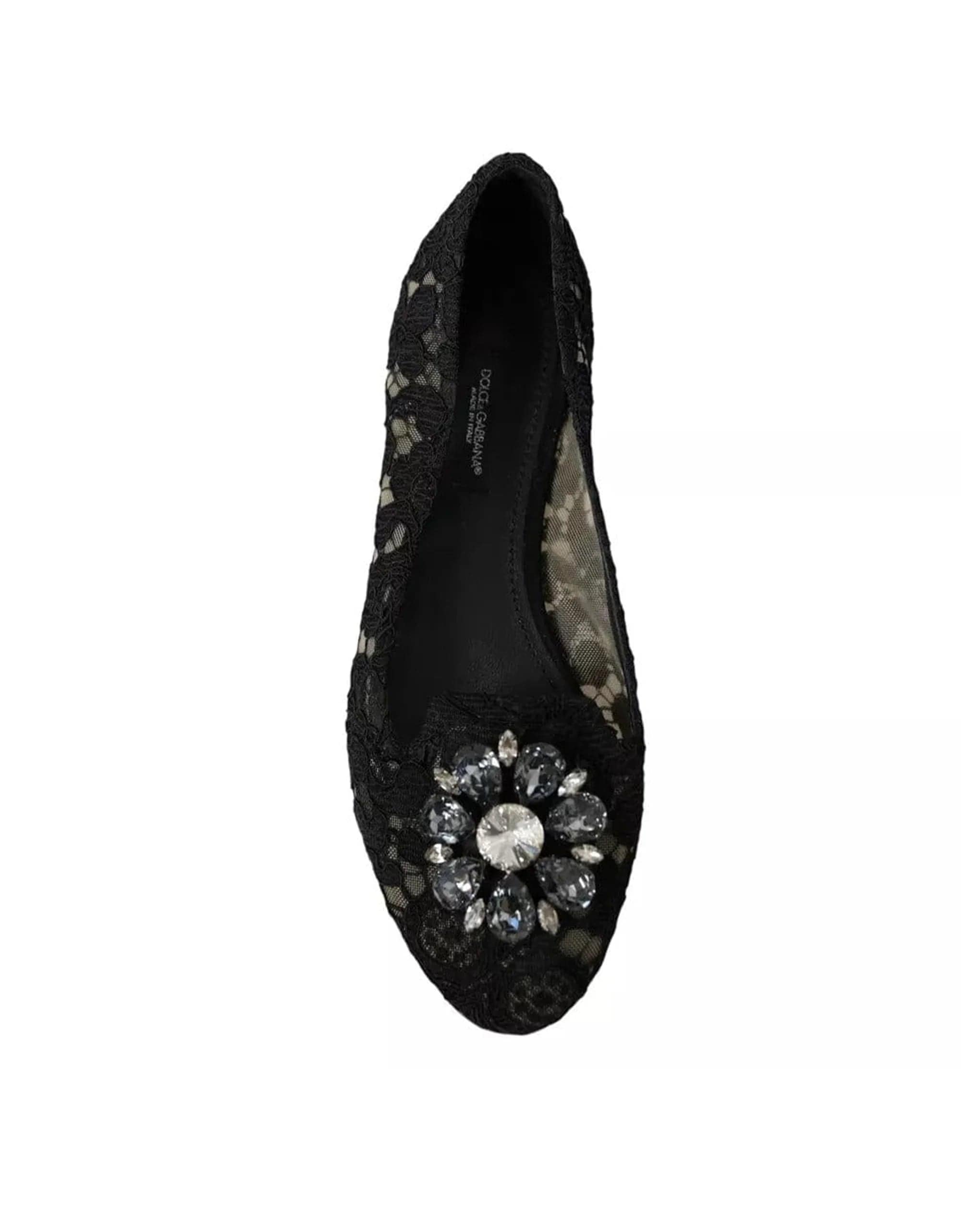 Dolce & Gabbana Taormina Lace Floral Crystal Flats