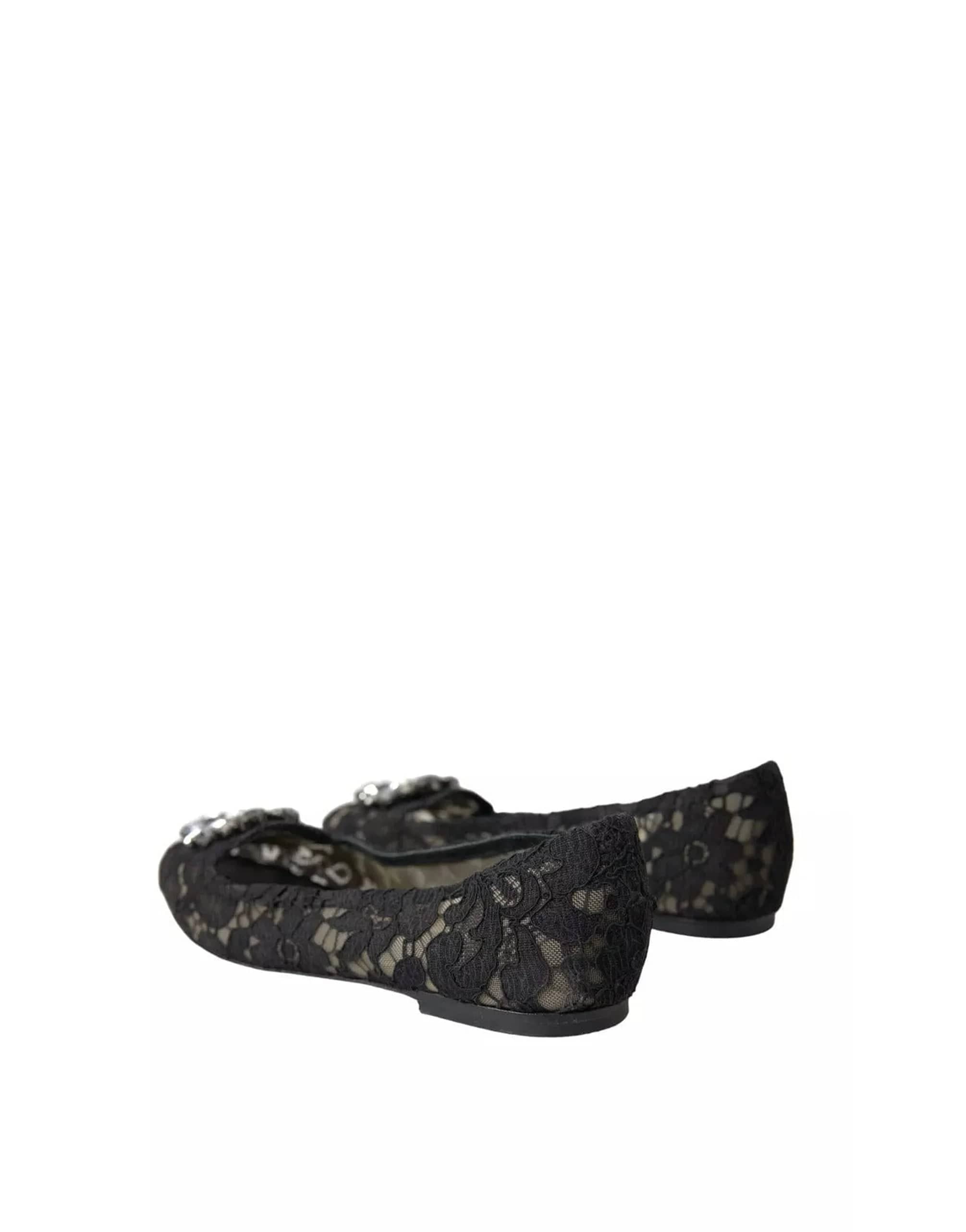 Dolce & Gabbana Taormina Lace Floral Crystal Flats