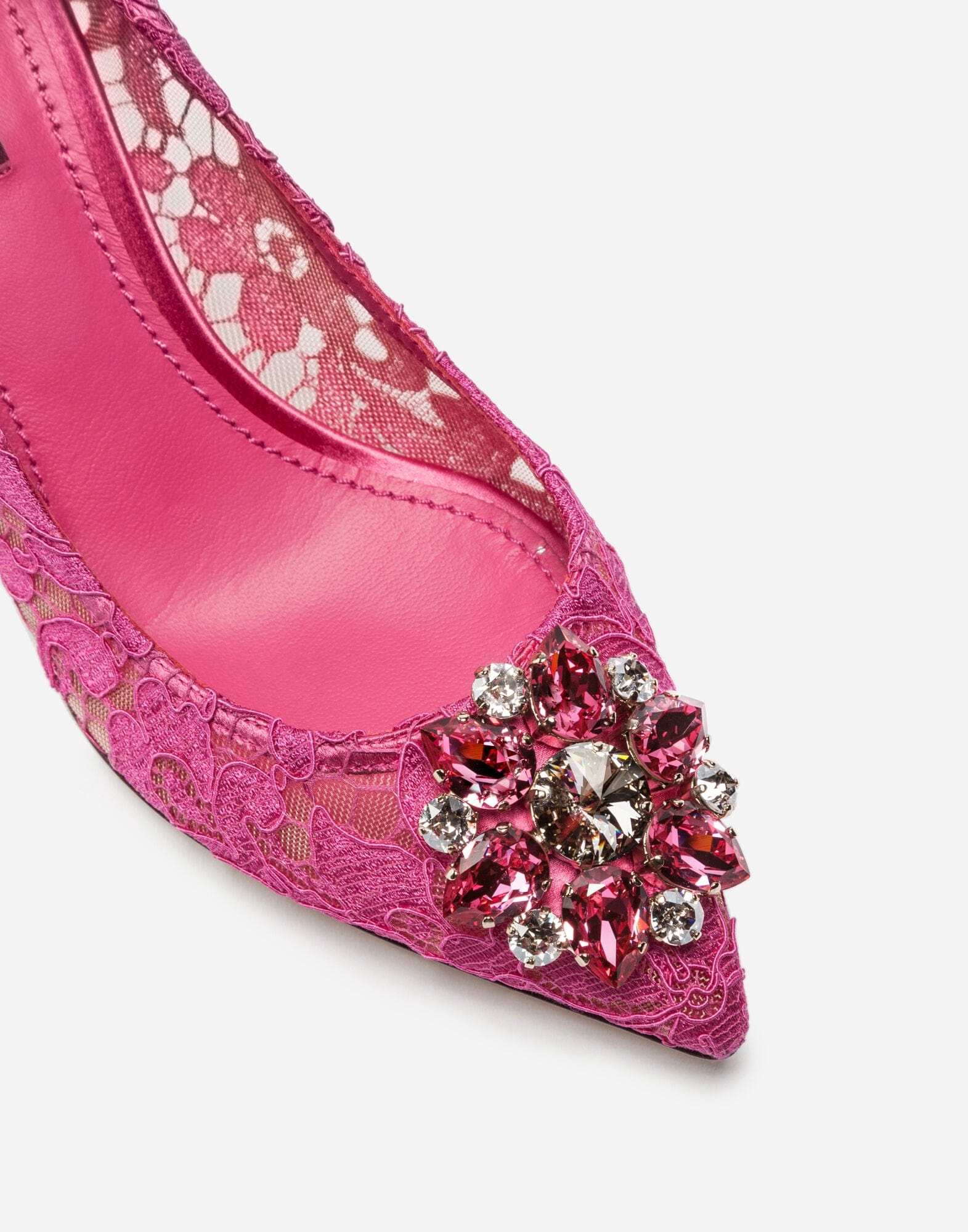 Dolce & Gabbana Taormina Lace Pumps With Crystals