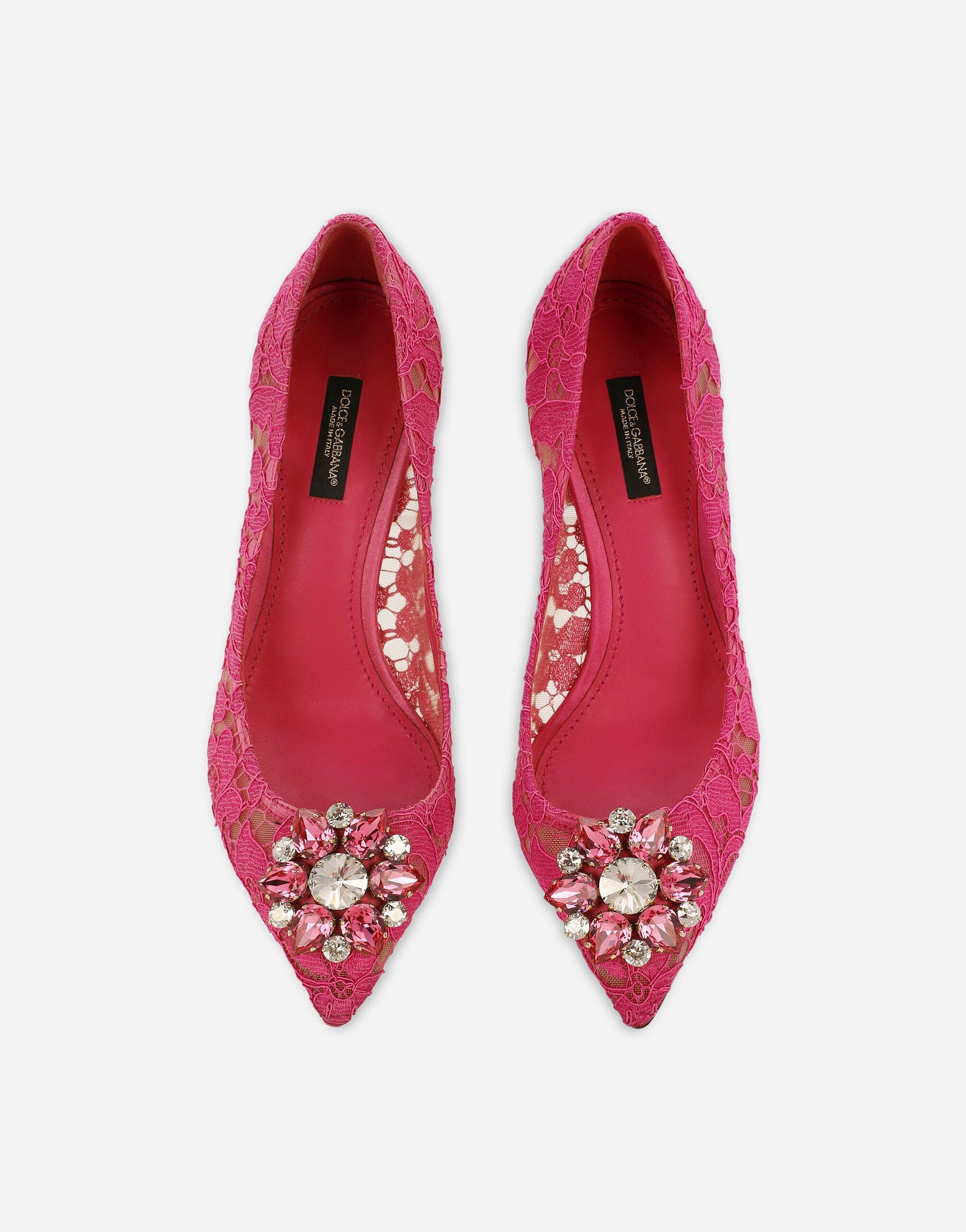 Dolce & Gabbana Taormina Lace Pumps With Crystals