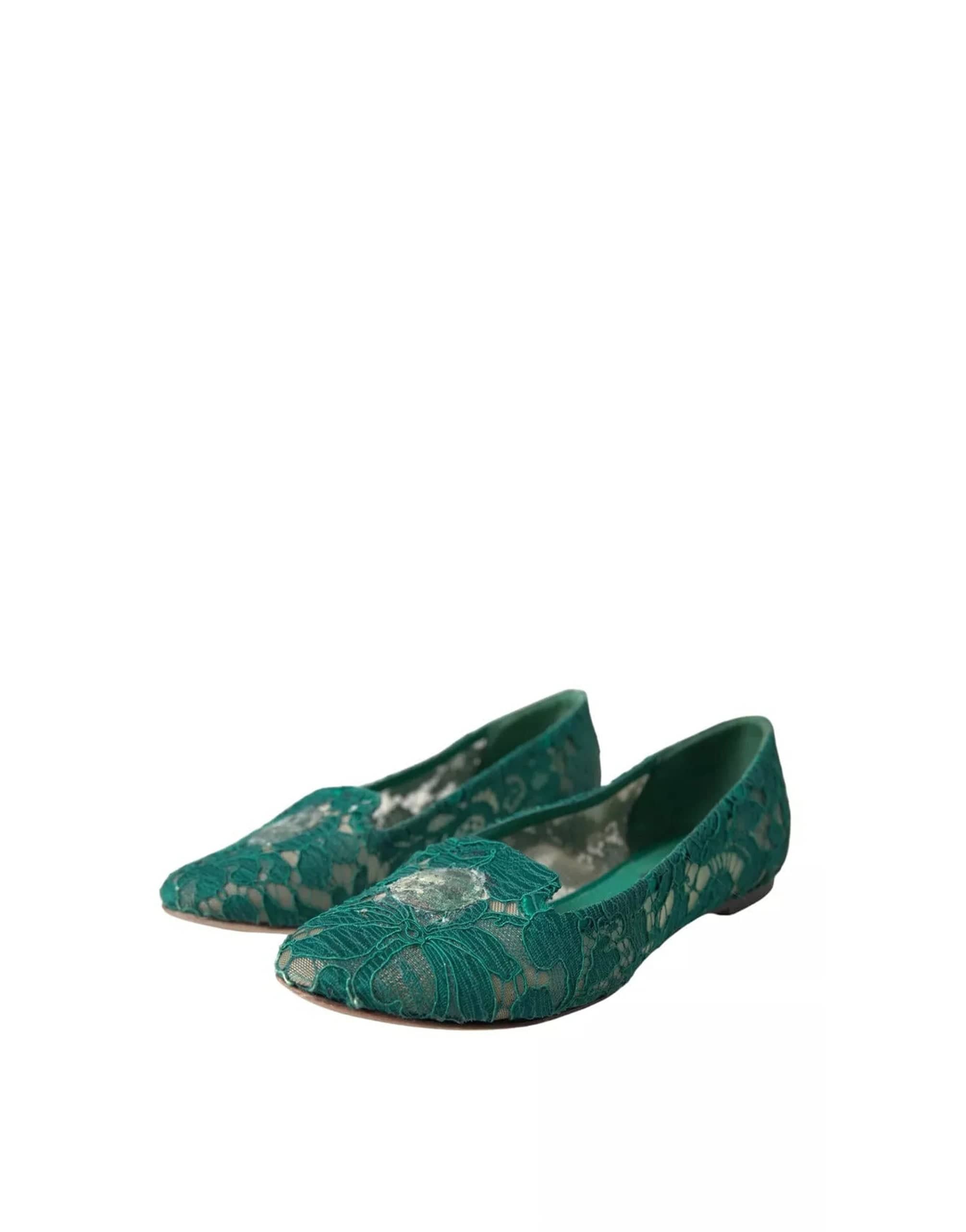 Dolce & Gabbana Taormina Lace Slip On Flat Shoes