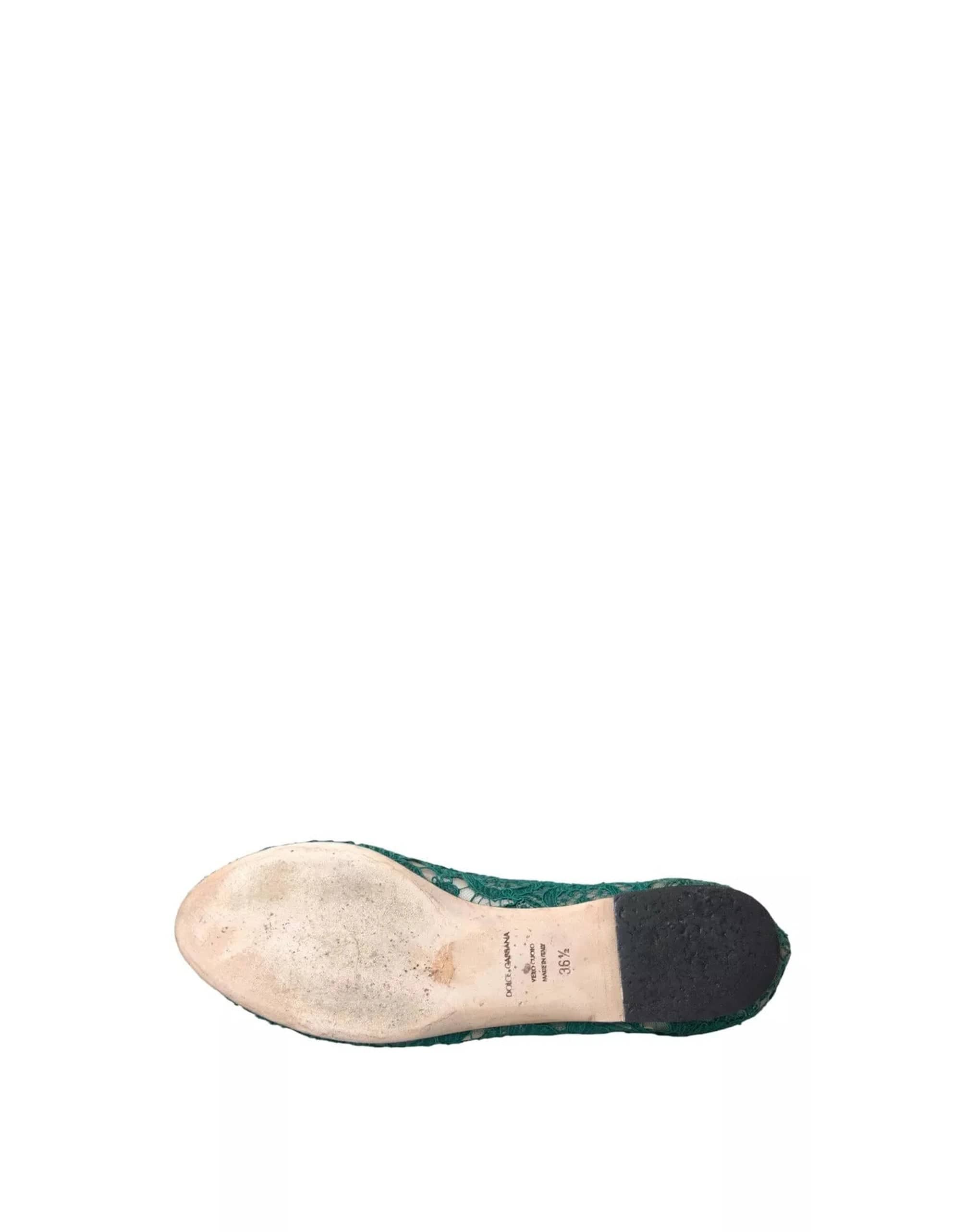 Dolce & Gabbana Taormina Lace Slip On Flat Shoes