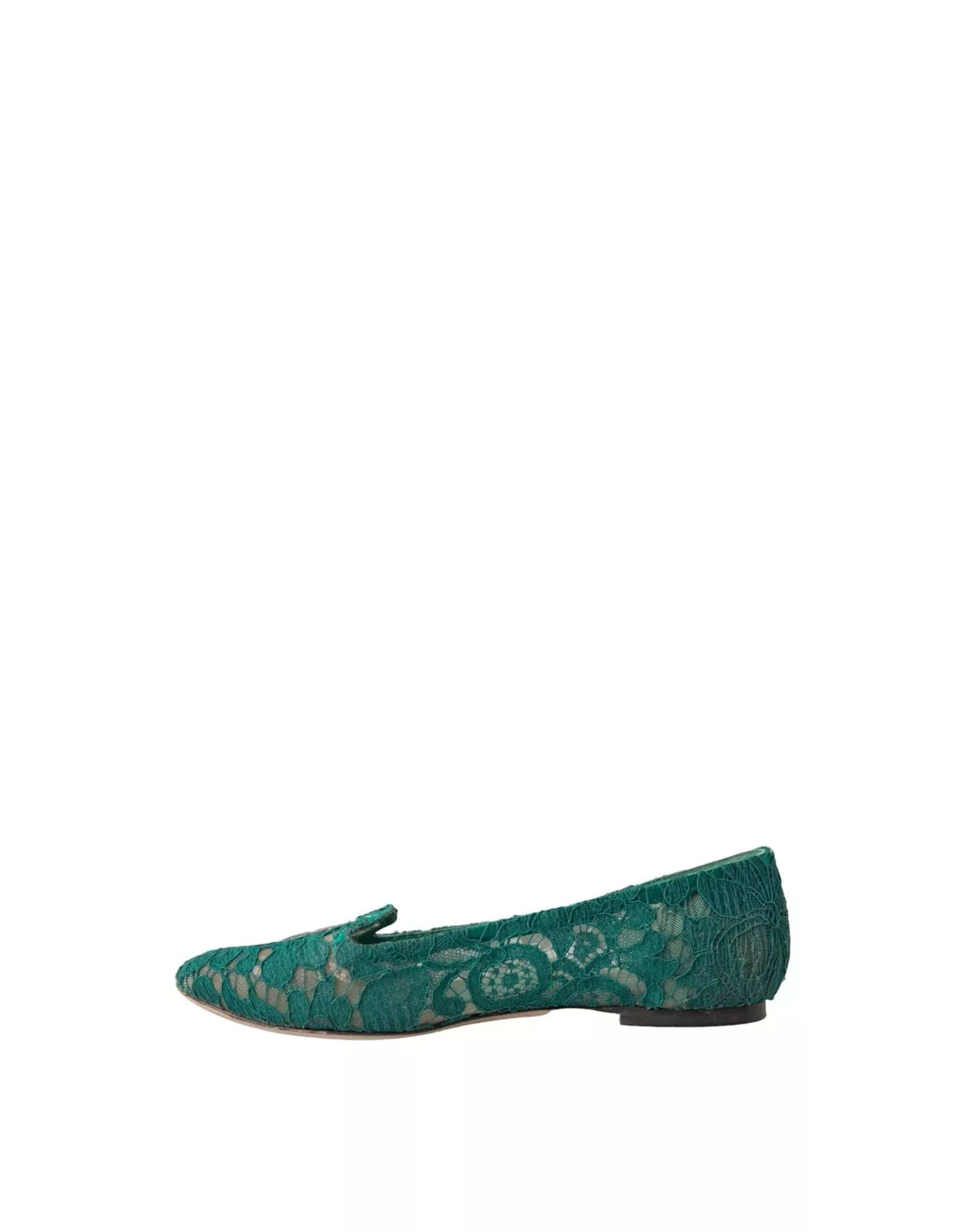 Dolce & Gabbana Taormina Lace Slip On Flat Shoes