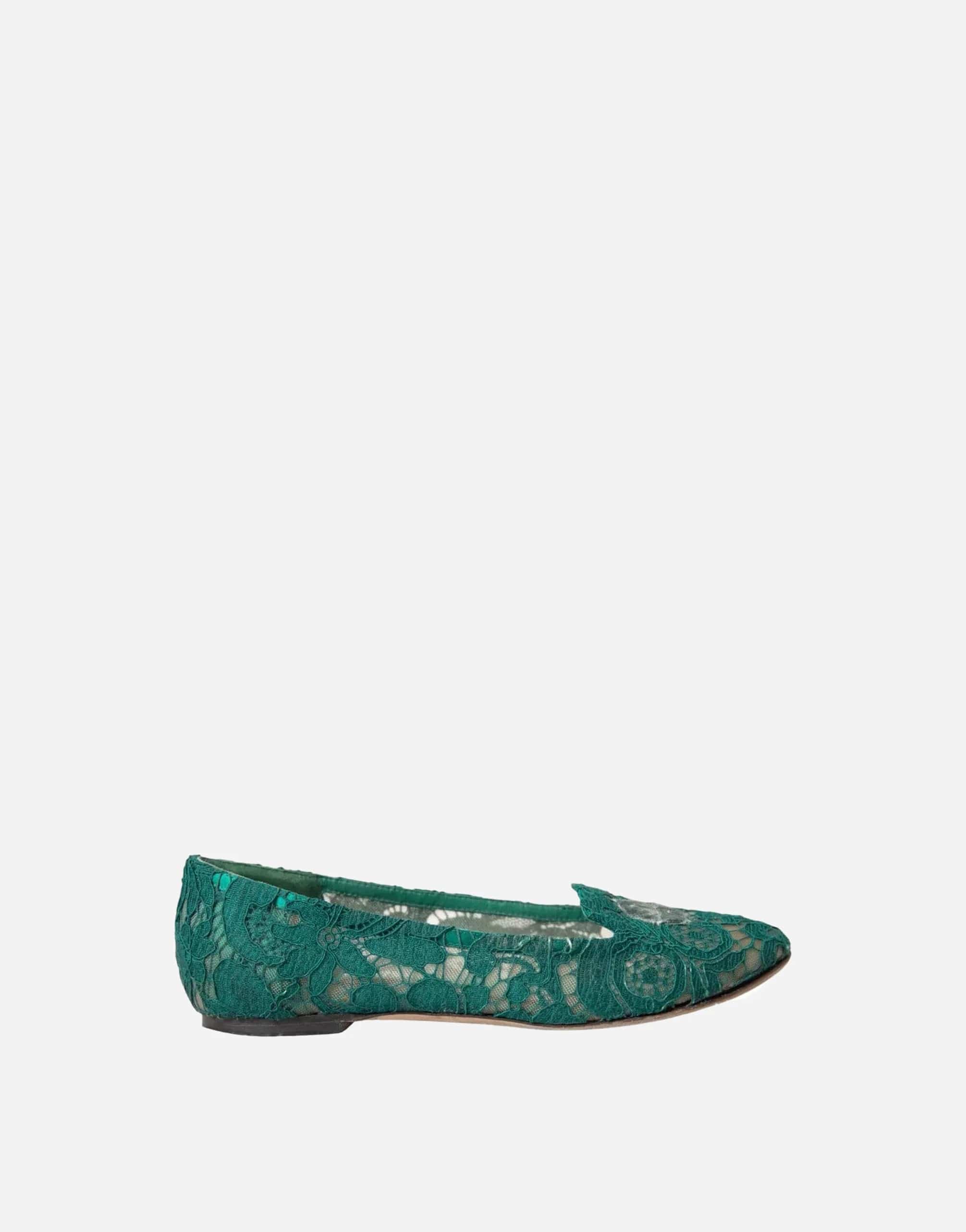 Dolce & Gabbana Taormina Lace Slip On Flat Shoes