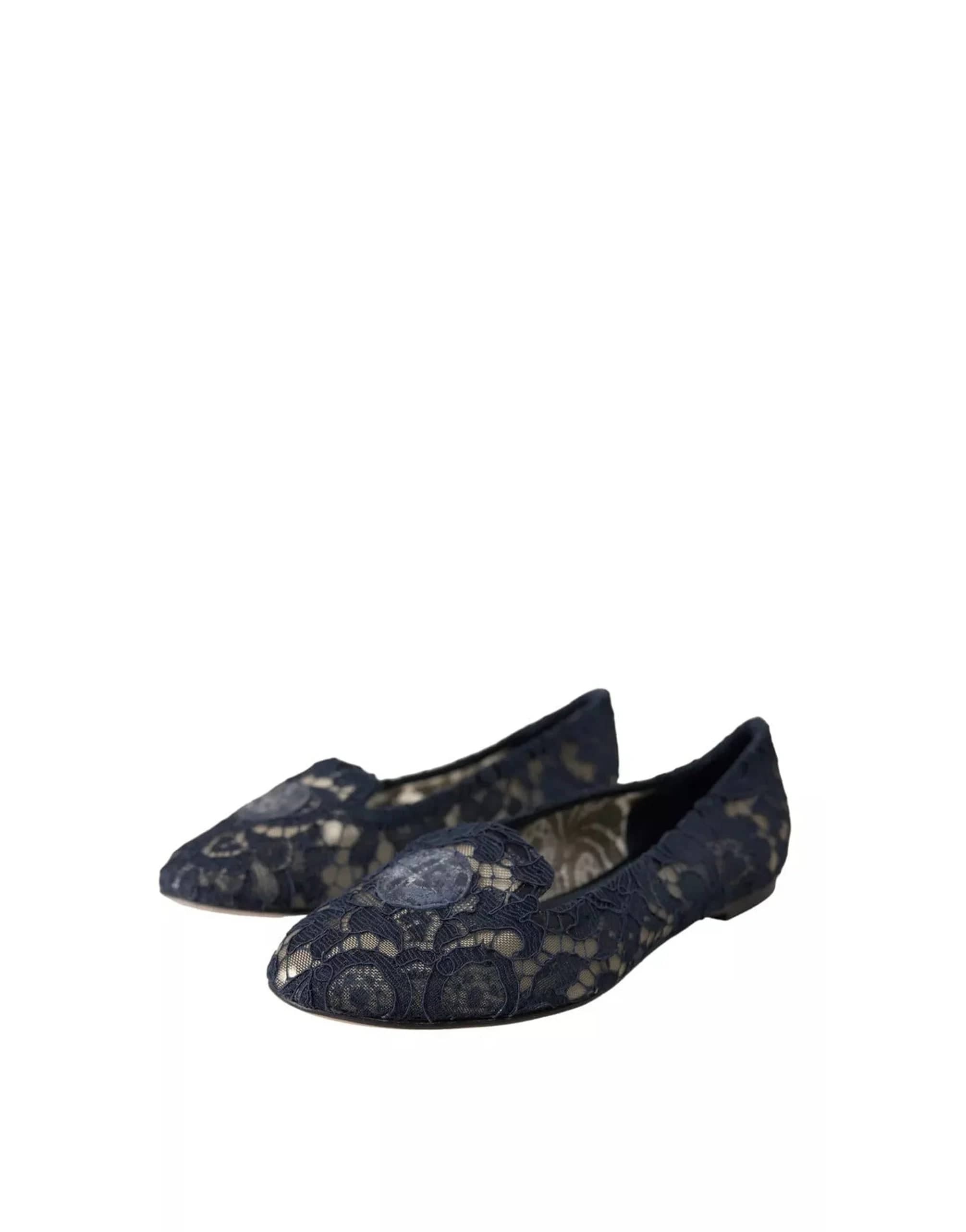 Dolce & Gabbana Taormina Lace Slip On Flat Shoes