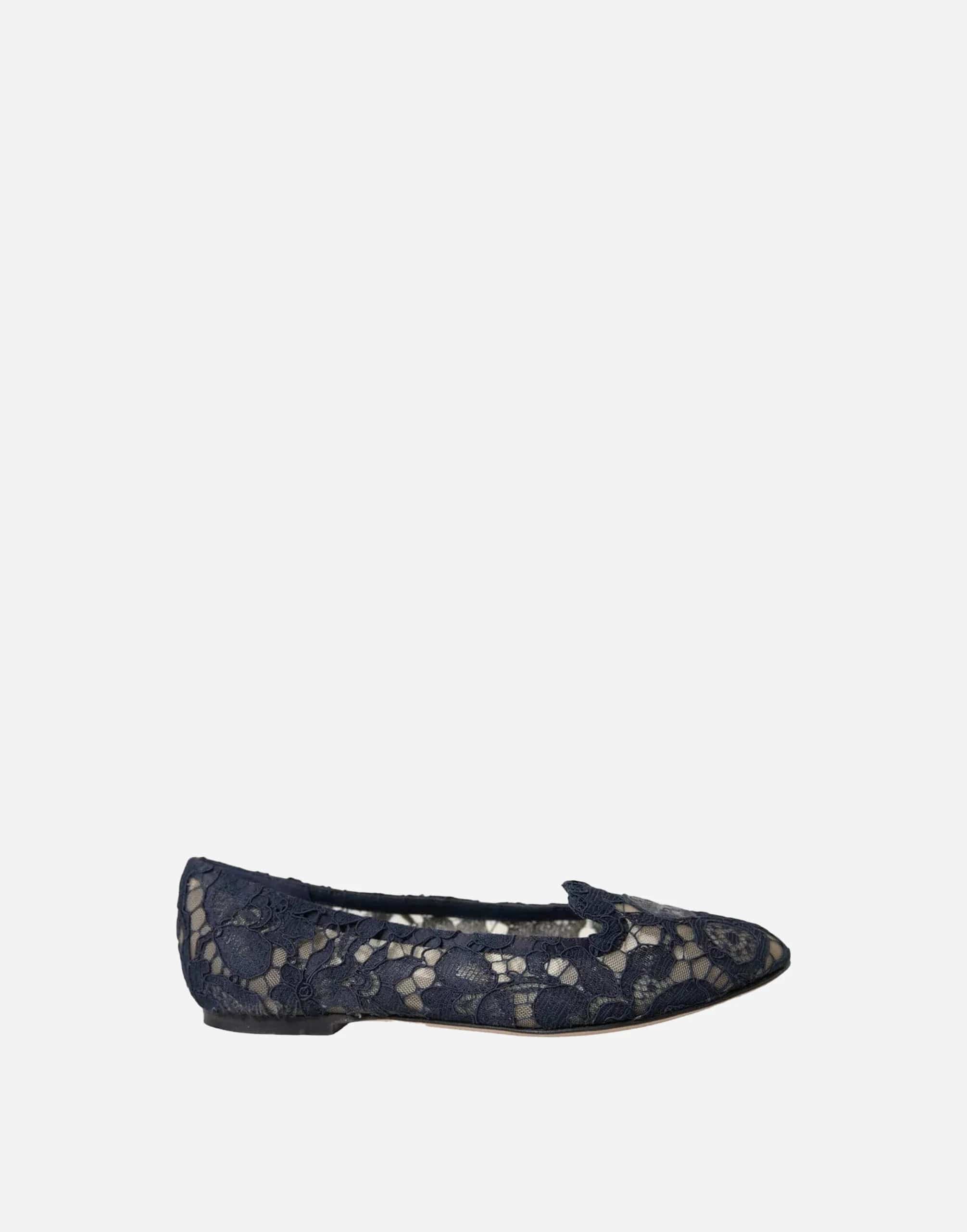 Dolce & Gabbana Taormina Lace Slip On Flat Shoes