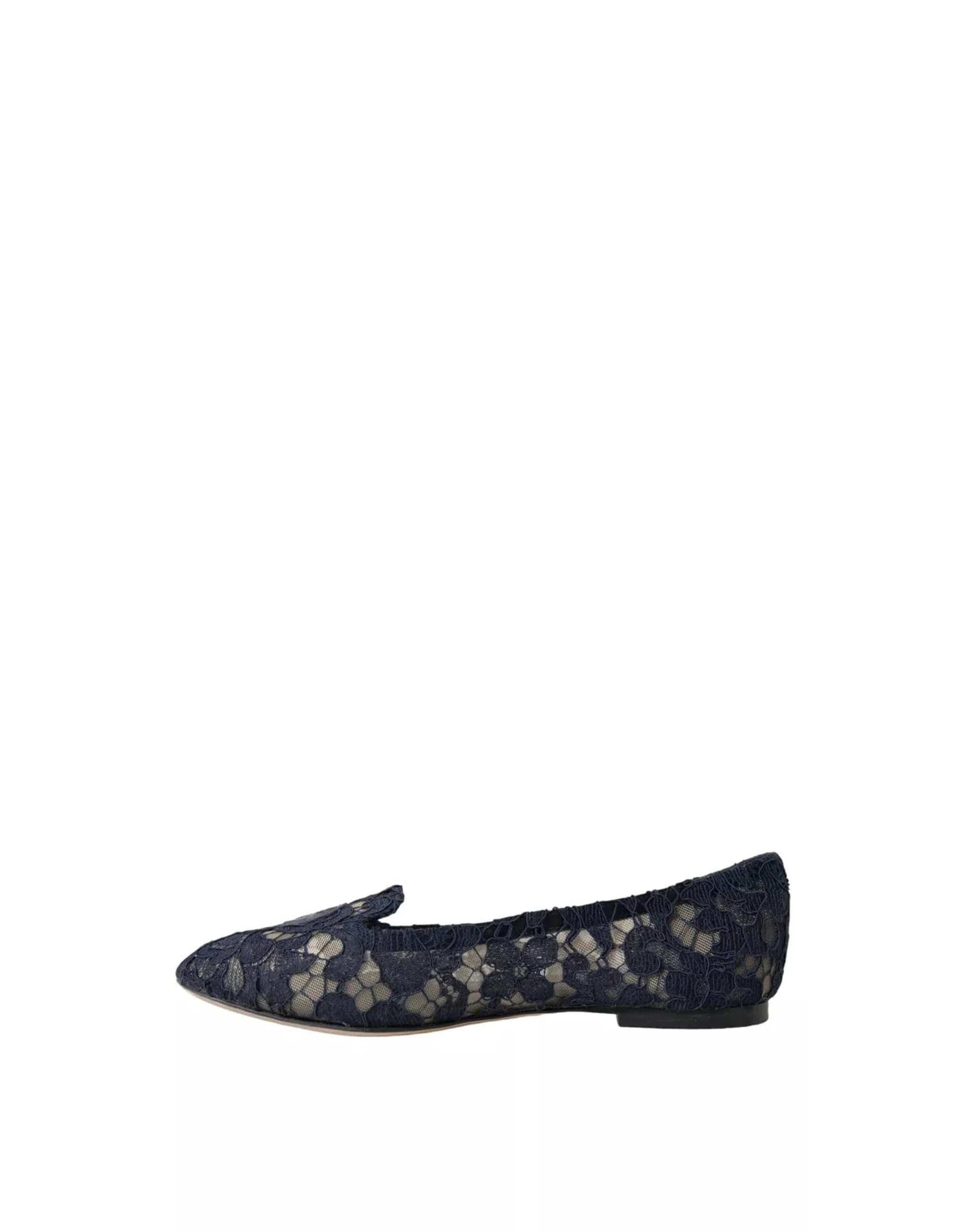 Dolce & Gabbana Taormina Lace Slip On Flat Shoes