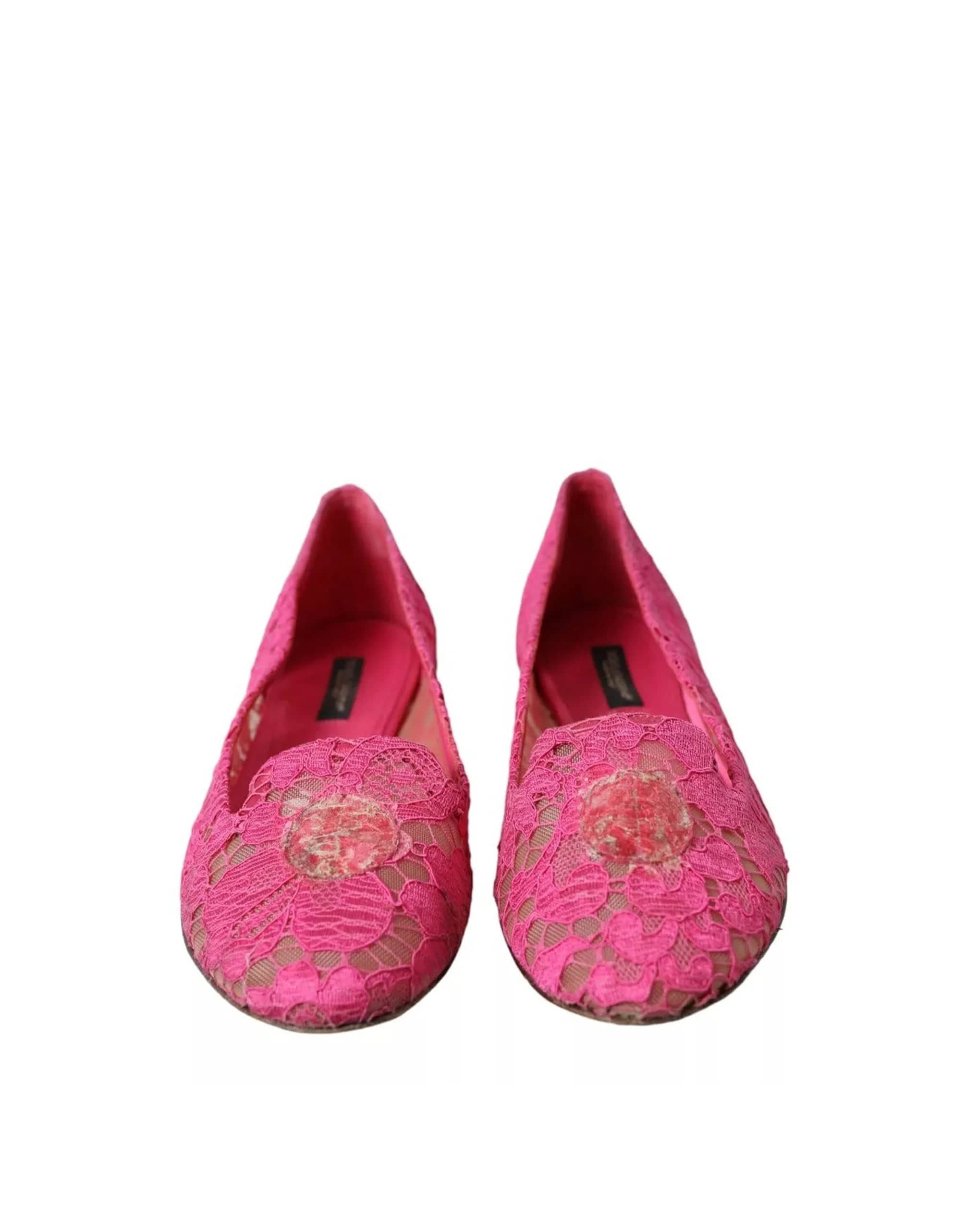 Dolce & Gabbana Taormina Lace Slip On Flats