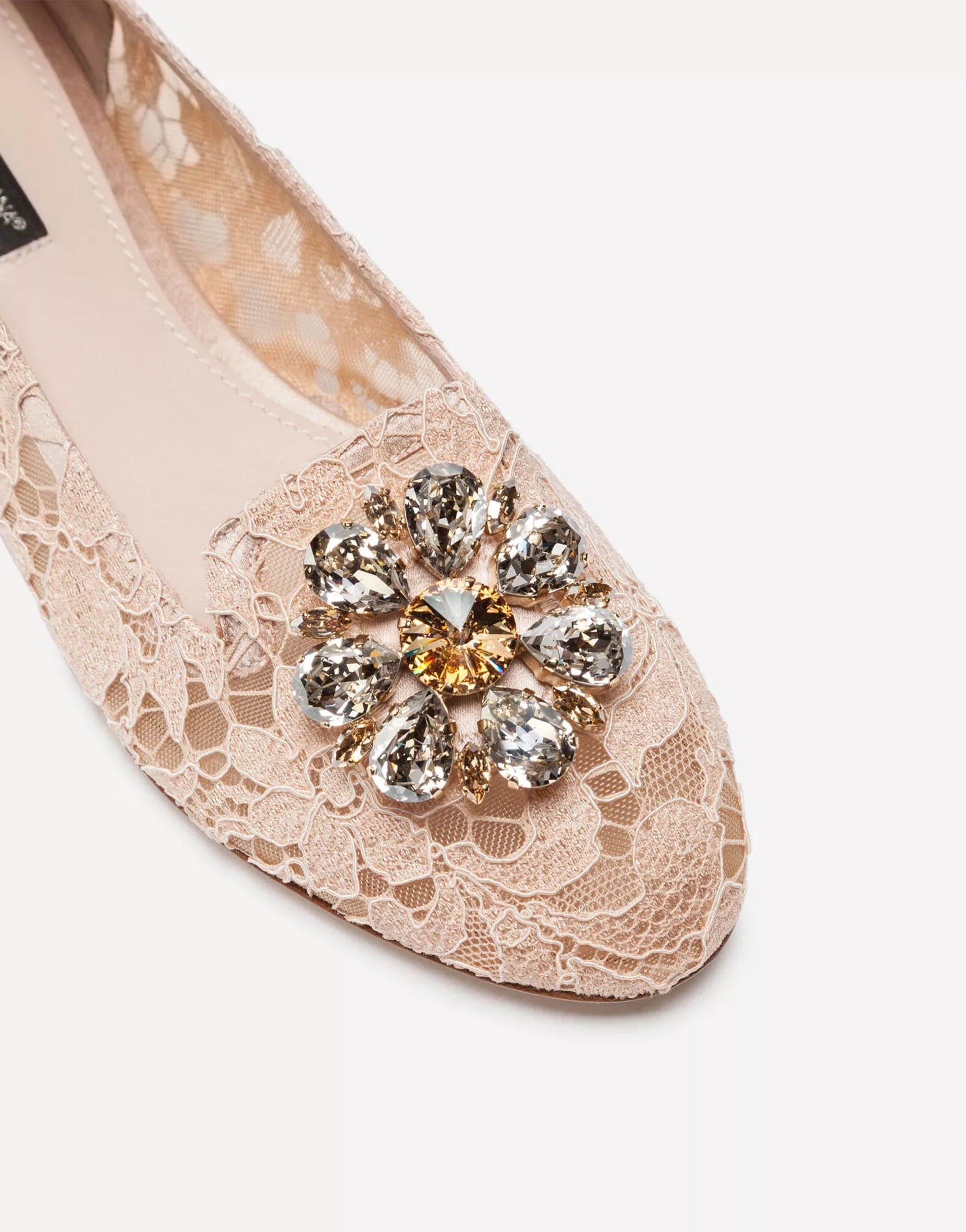 Dolce & Gabbana Taormina Lace With Crystals Flats