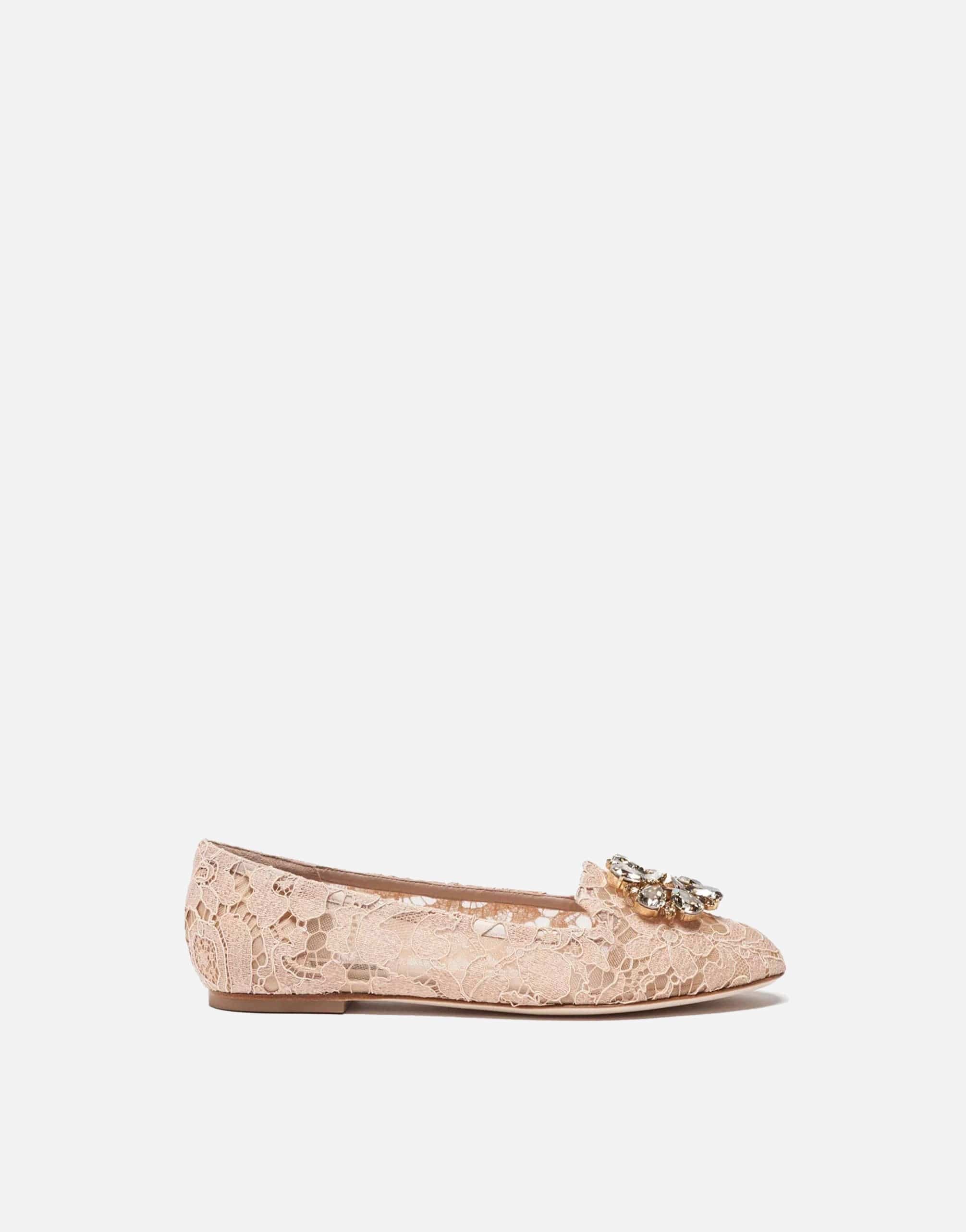 Dolce & Gabbana Taormina Lace With Crystals Flats