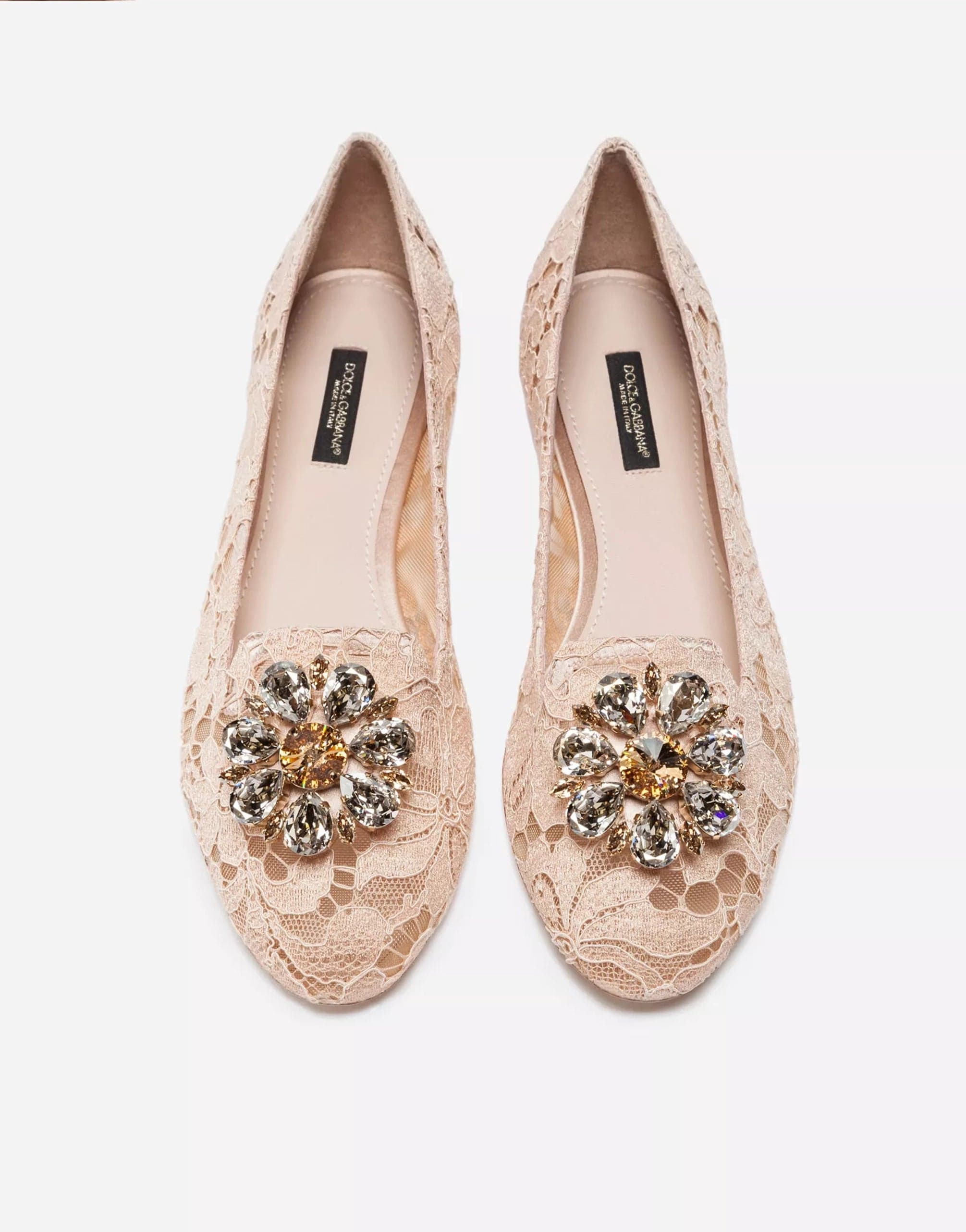 Dolce & Gabbana Taormina Lace With Crystals Flats