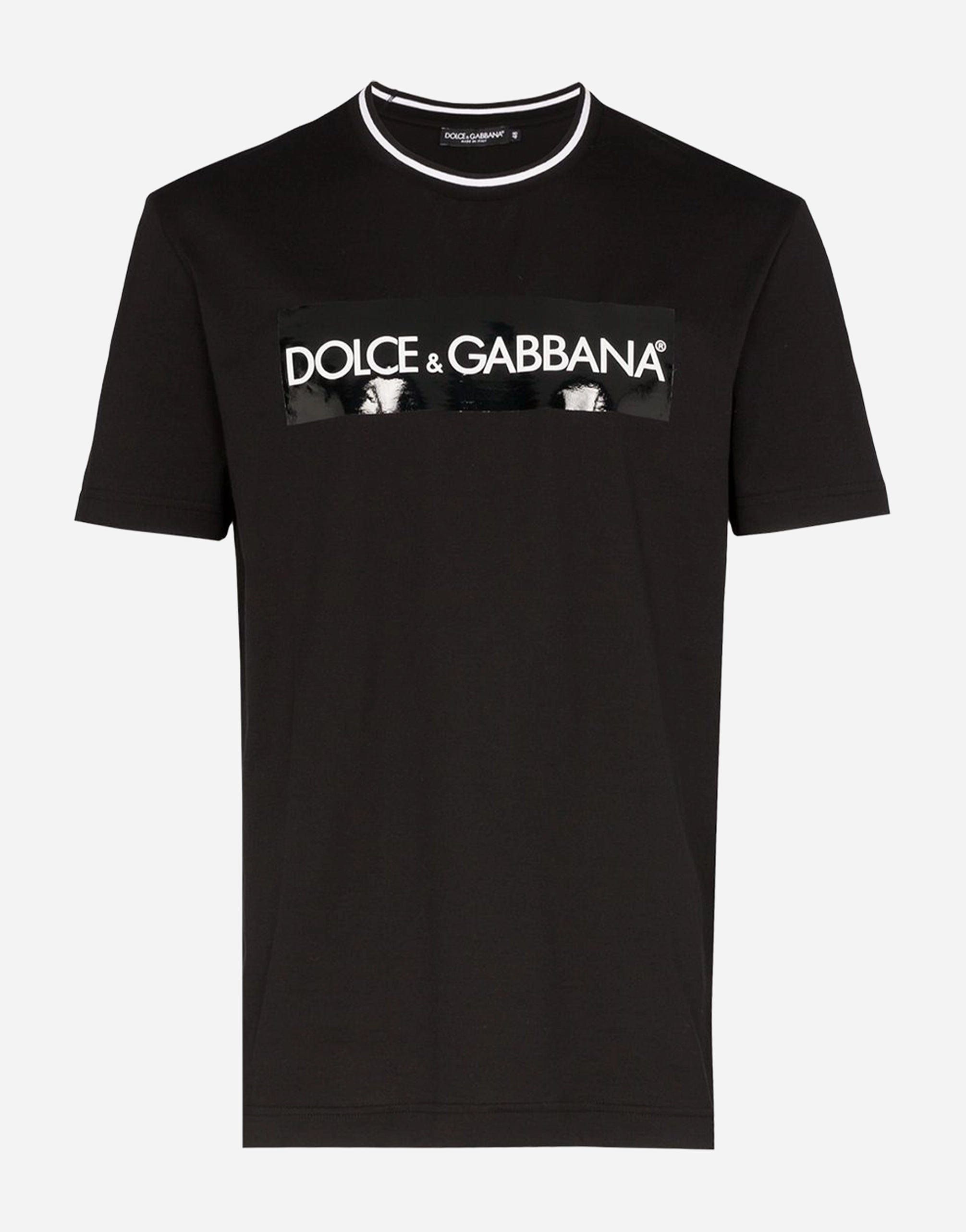 Dolce & Gabbana Tape Logo Cotton Print T-Shirt