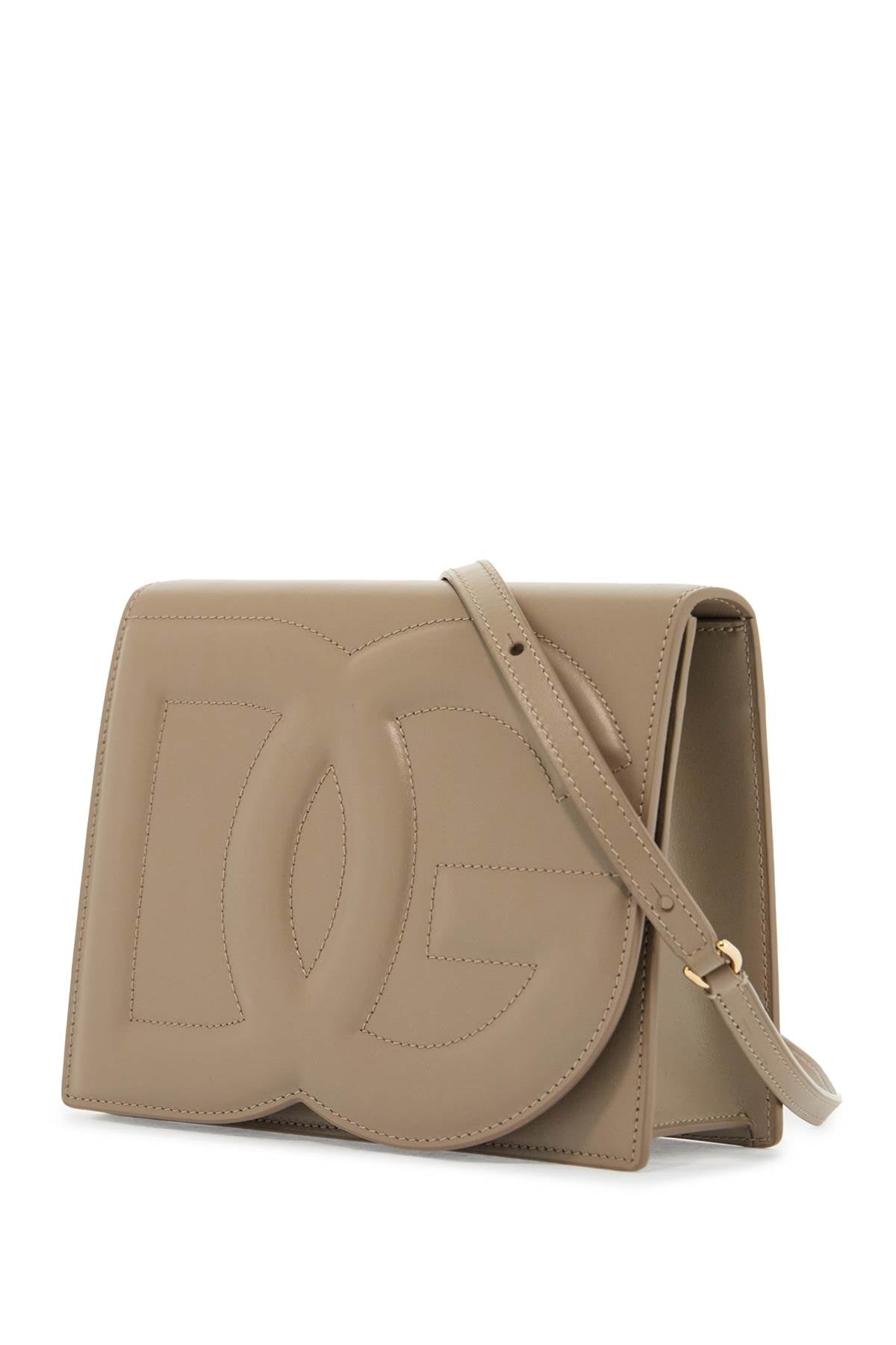 Dolce & Gabbana Dolce & Gabbana taupe calfskin crossbody bag with adjustable strap