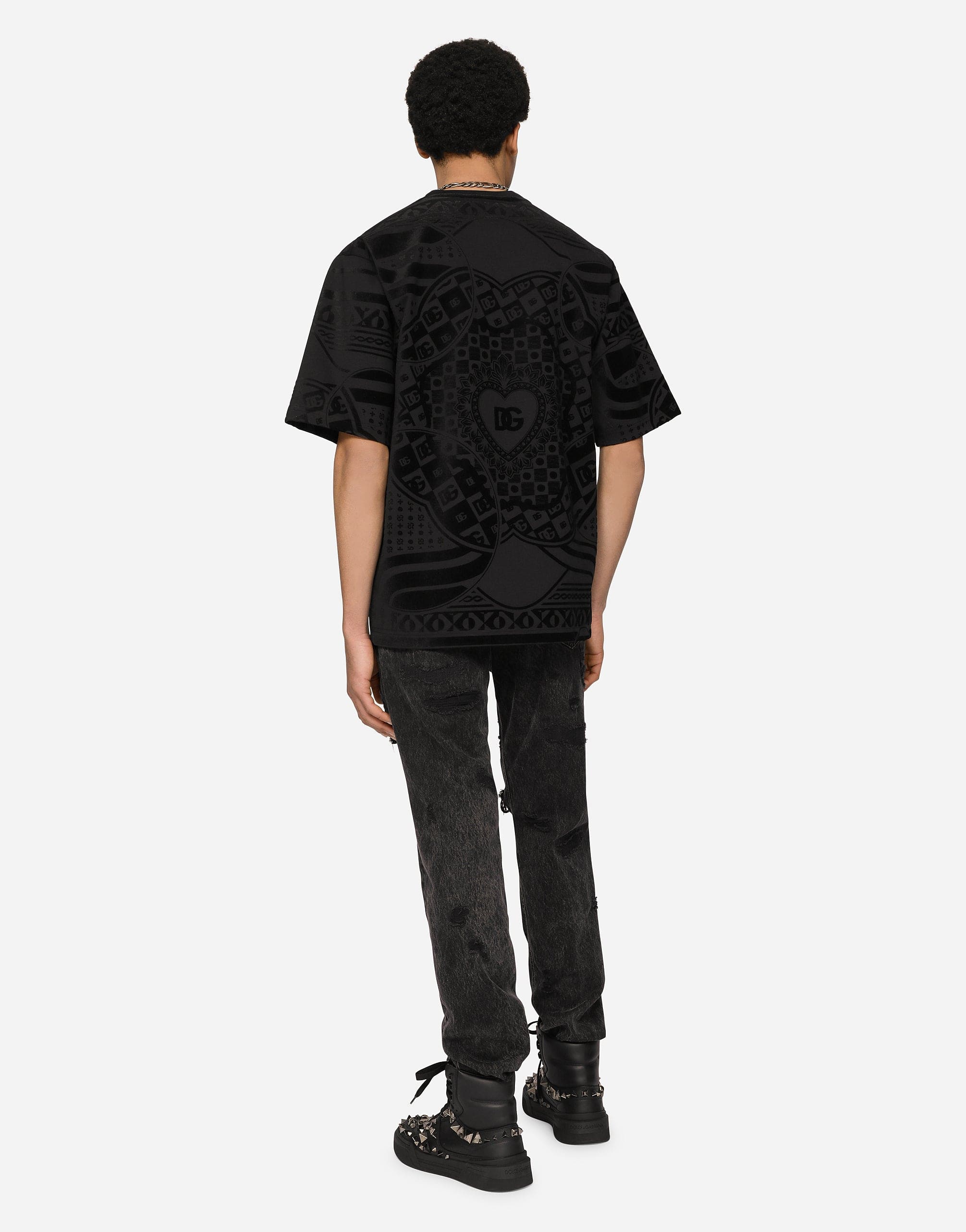 Dolce & Gabbana Technical Jersey T-shirt With Flocked Print