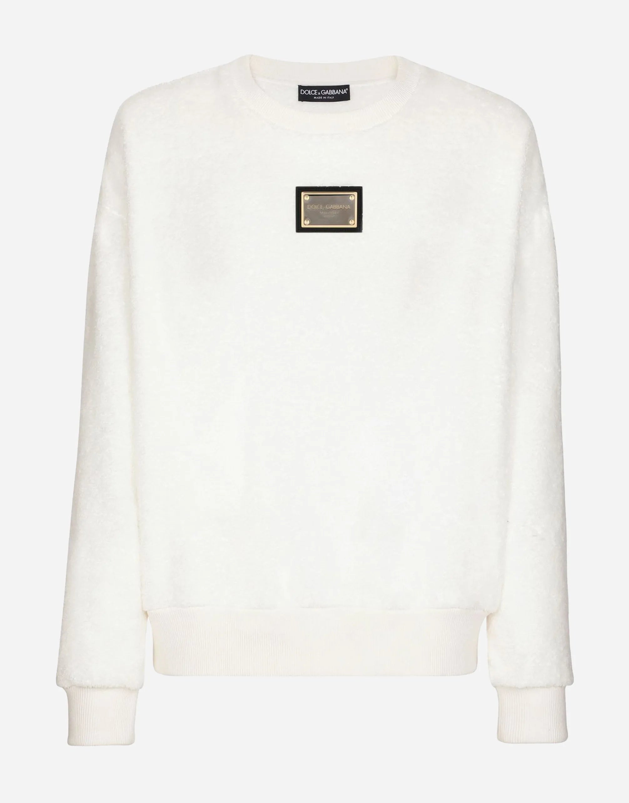 Dolce & Gabbana Dolce & Gabbana Terrycloth Logo Plaque Sweatshirt
