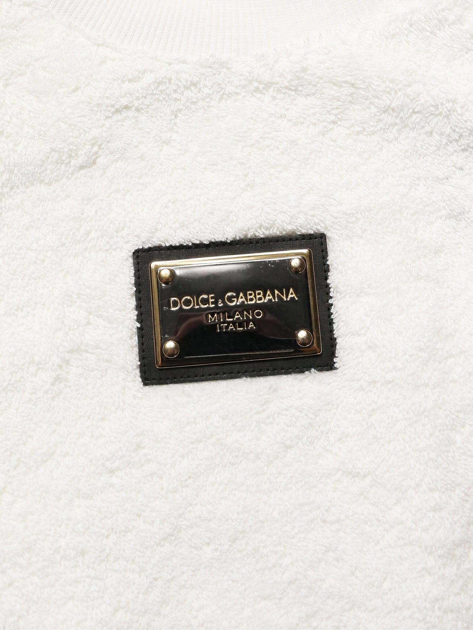 Moletom Dolce & Gabbana de tecido atoalhado com placa de logo