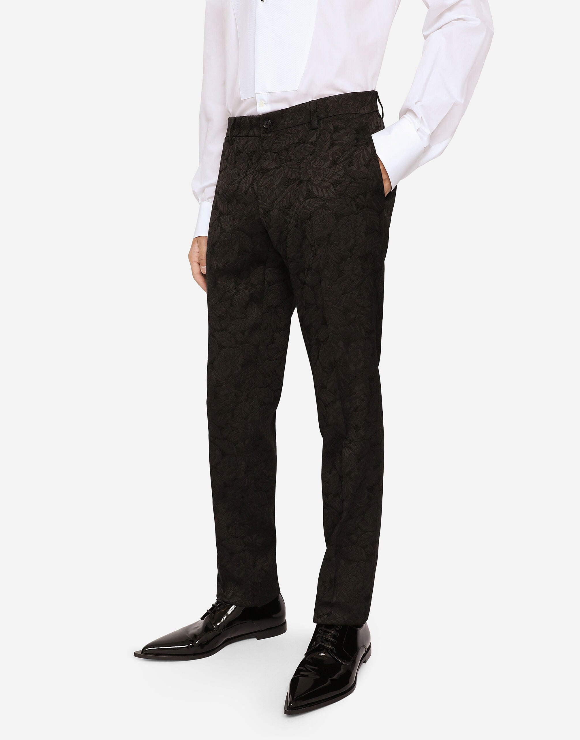 Dolce & Gabbana Three-Piece Floral Jacquard Martini Suit