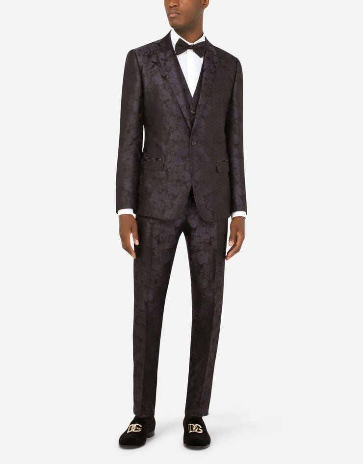Dolce & Gabbana Three-Piece Floral Jacquard Suit
