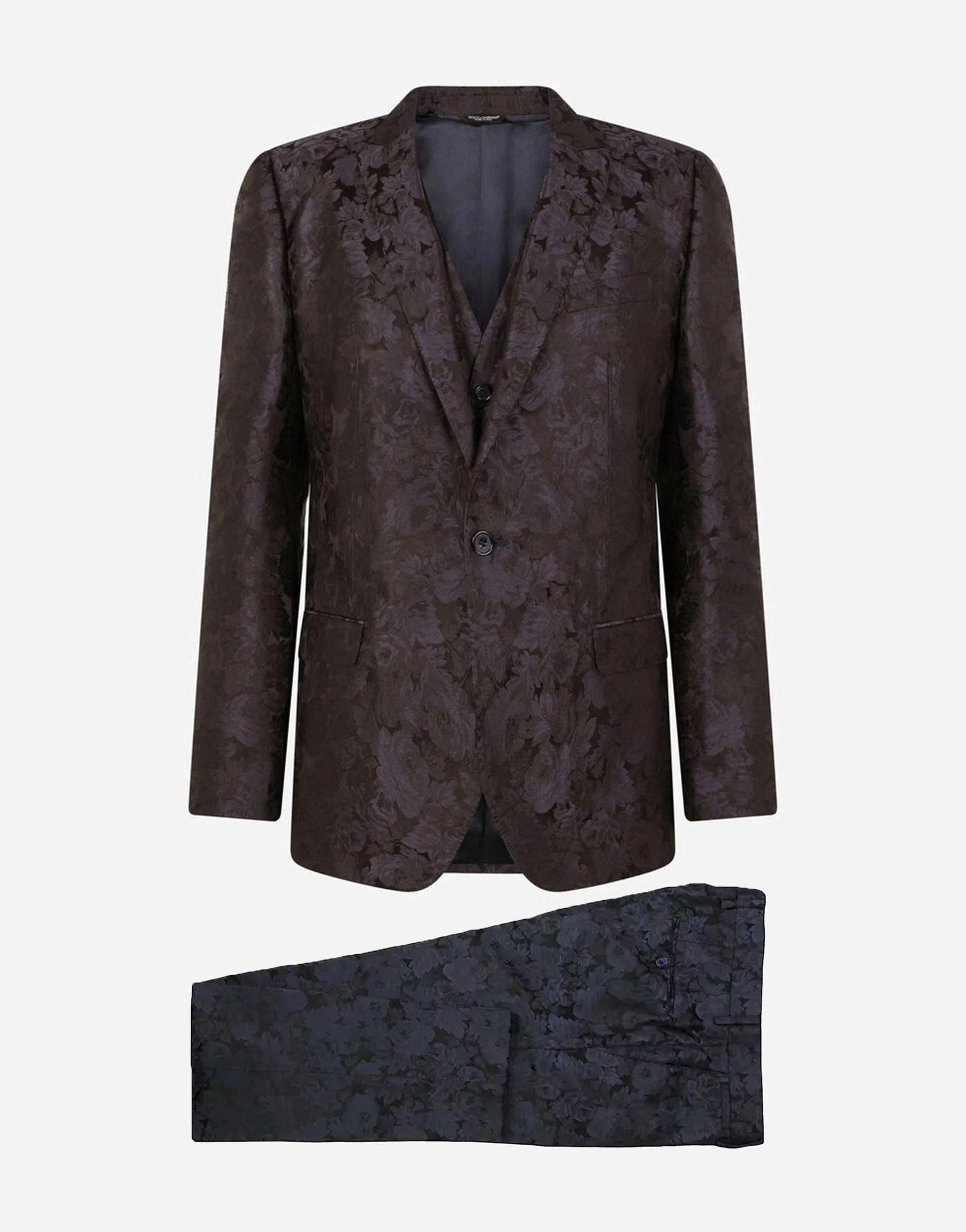 Dolce & Gabbana Three-Piece Floral Jacquard Suit