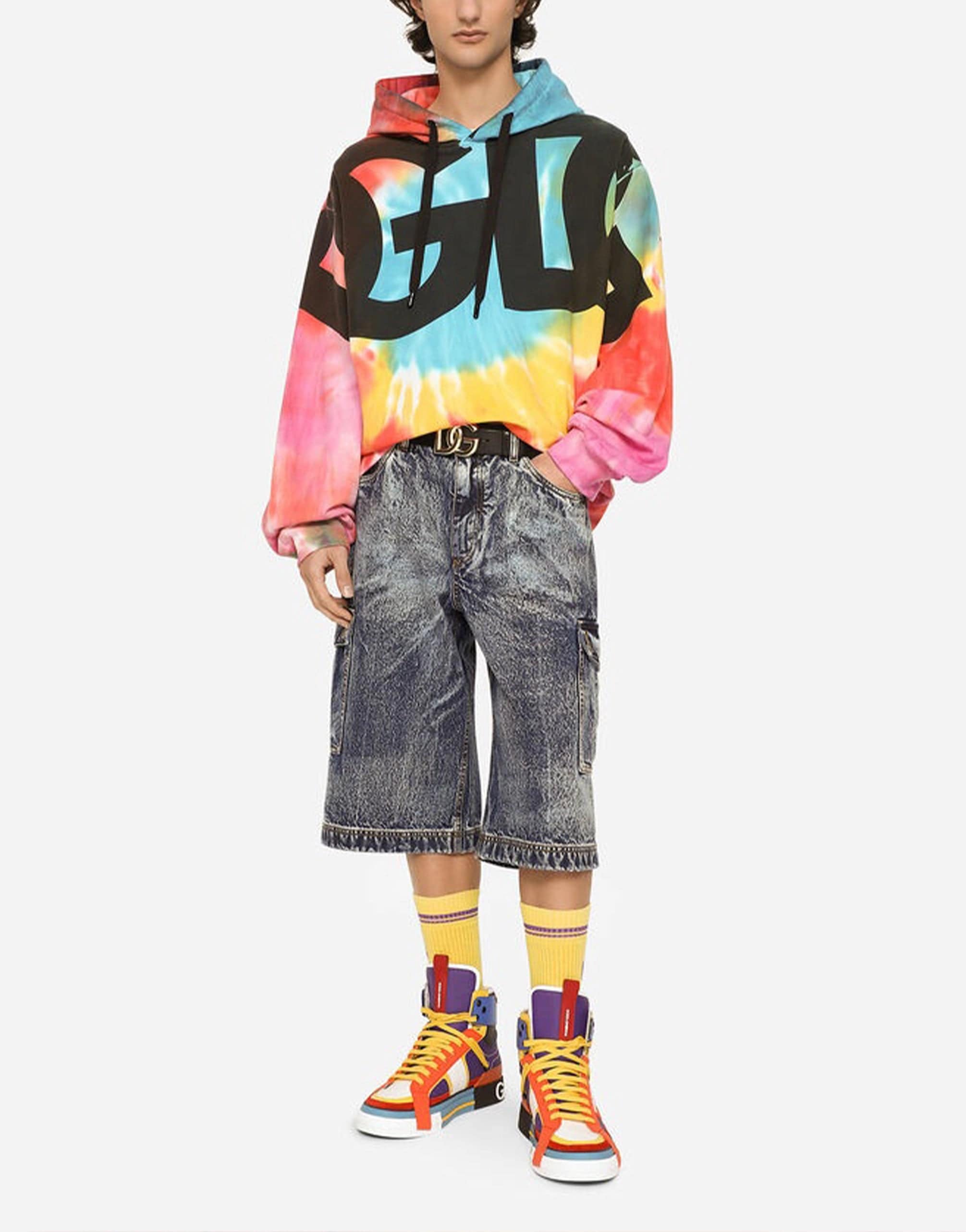 Dolce & Gabbana Tie-Dye Logo-Print Hoodie